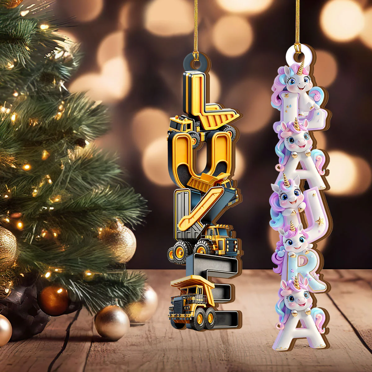 Perfect Christmas Gift For Kids - Personalized Wood Ornament Cutout & Print 1 Side - Image 2