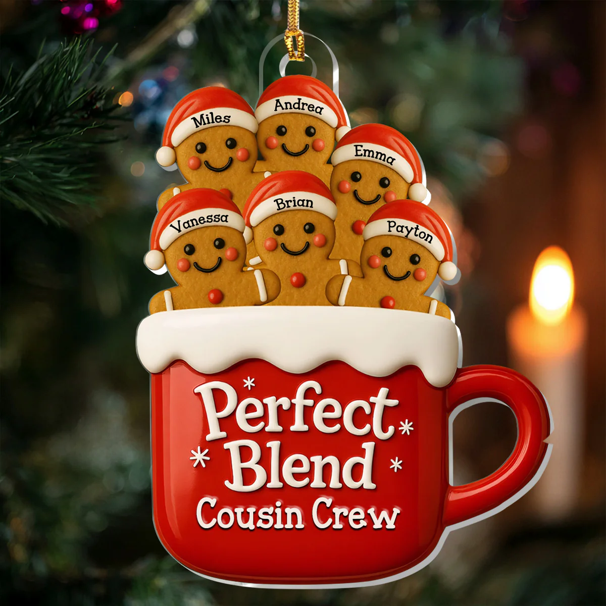 Perfect Gingerbread Crew - Personalized 1-Layer Acrylic Ornament