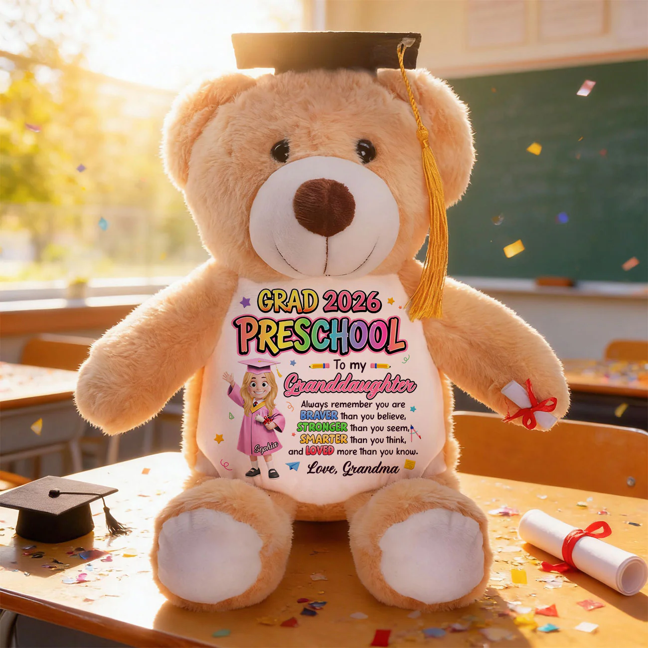 Preschool Kindergarten Graduation - Personalized Graduation Teddy Bear - Image 3