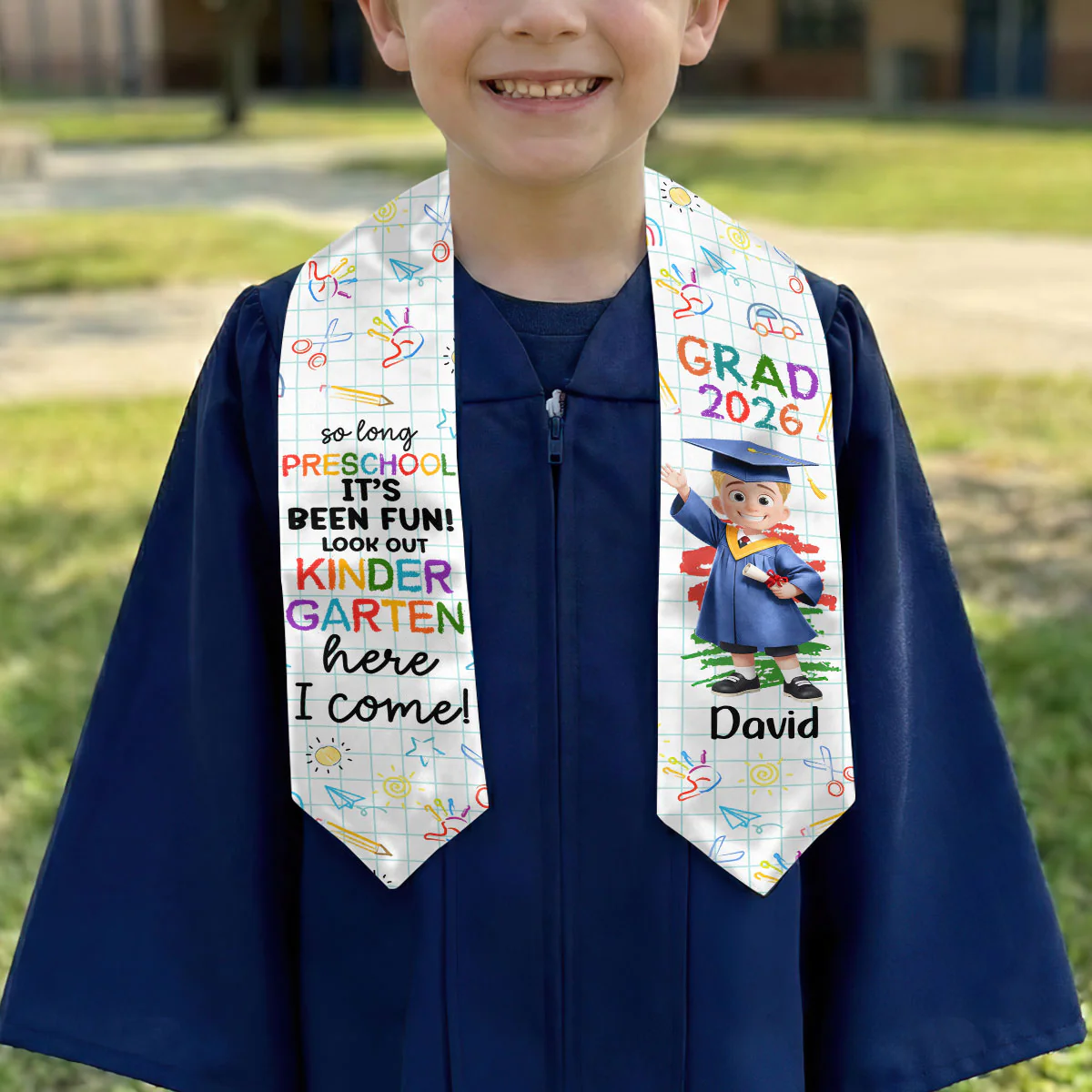 Preschool Kindergarten Graduation - Personalized Kid Graduation Stole