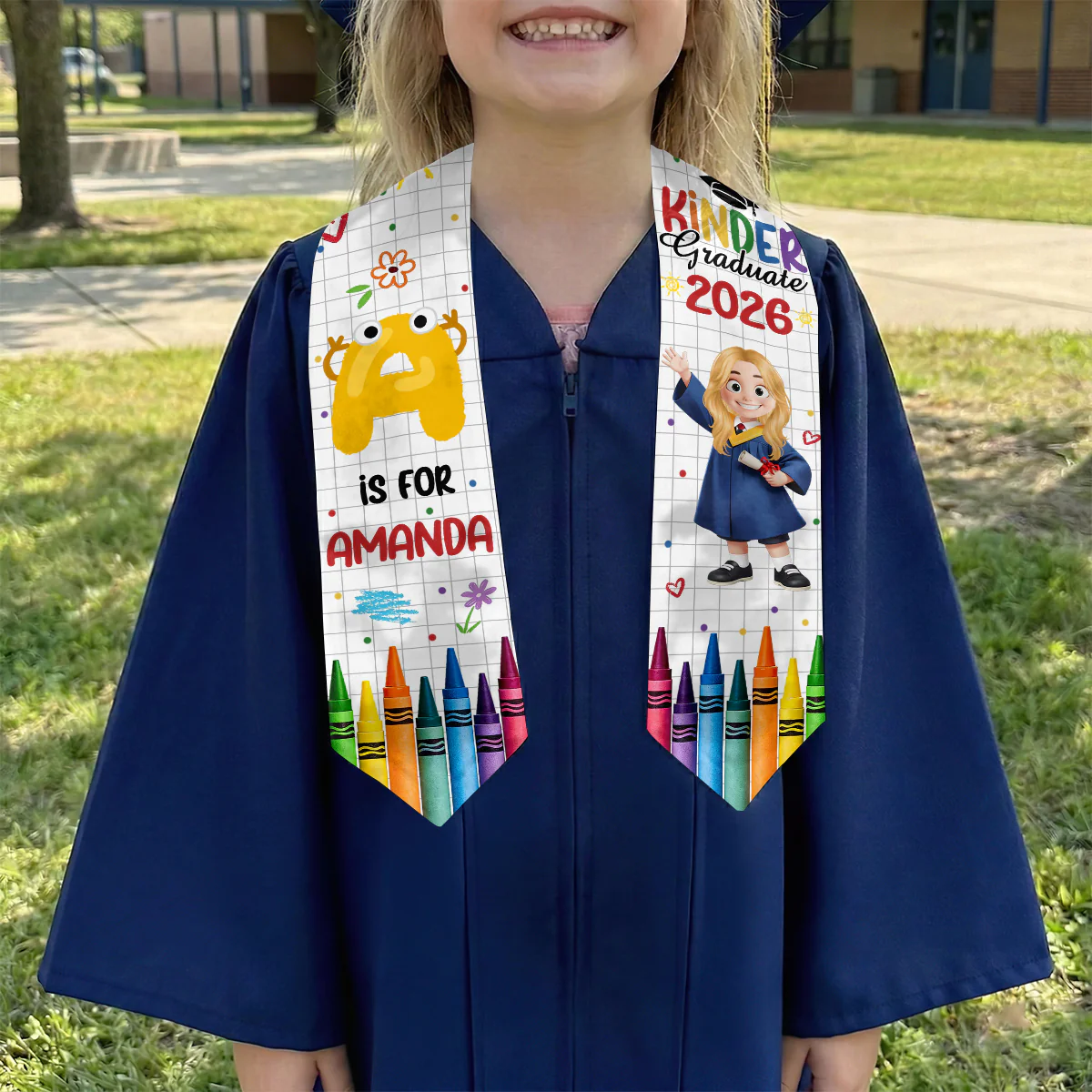 Preschool Kindergarten Graduation - Personalized Kid Graduation Stole - Image 2