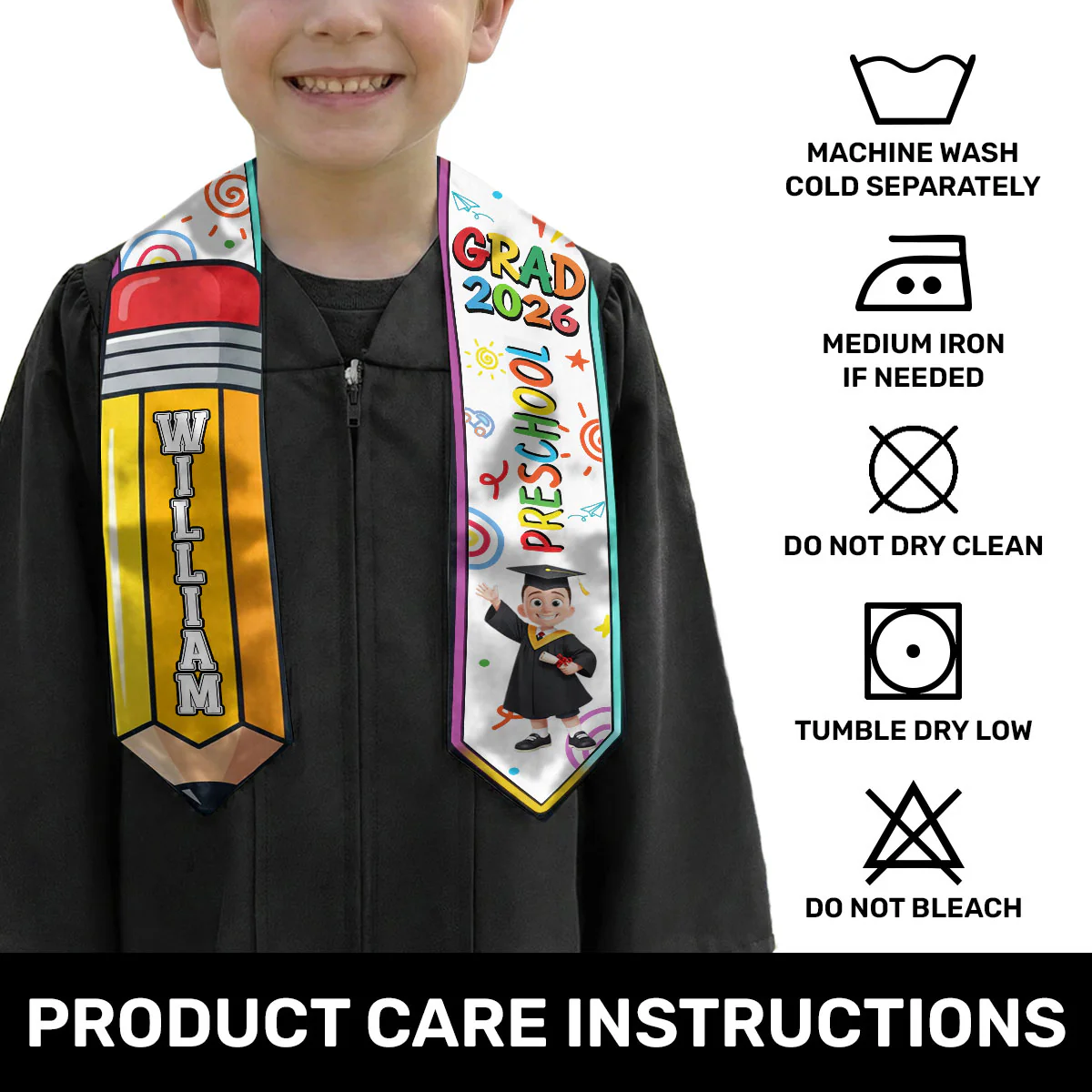 Preschool Kindergarten Graduation - Personalized Kid Graduation Stole - Image 6