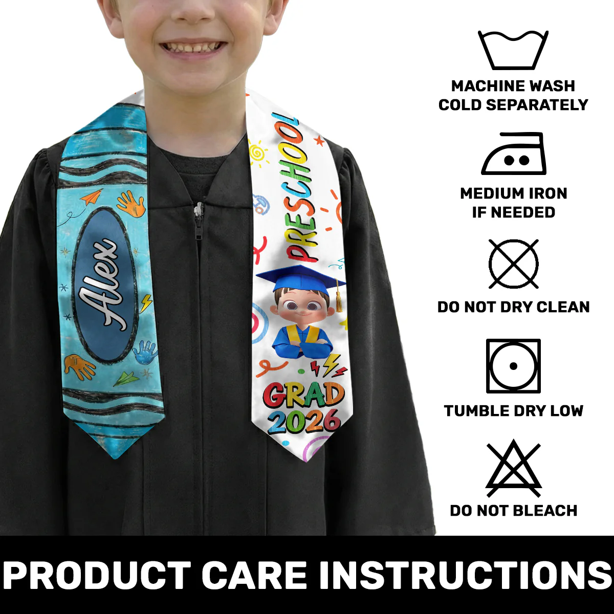 Preschool Kindergarten Graduation - Personalized Kid Graduation Stole - Image 6