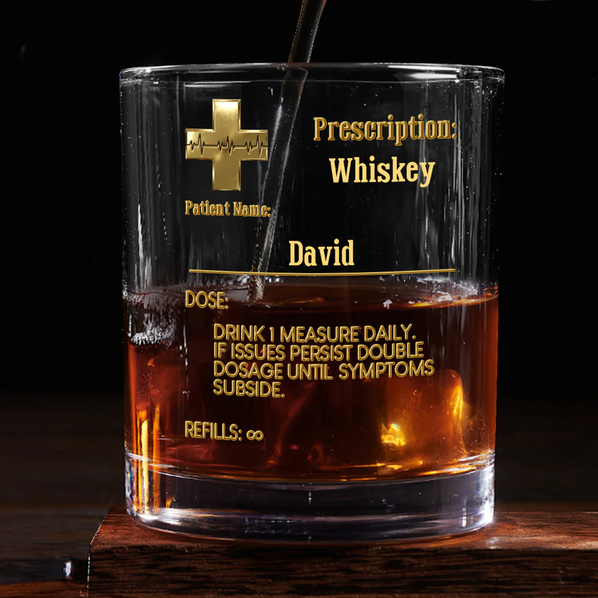 Prescription - Personalized Round Whiskey Glass