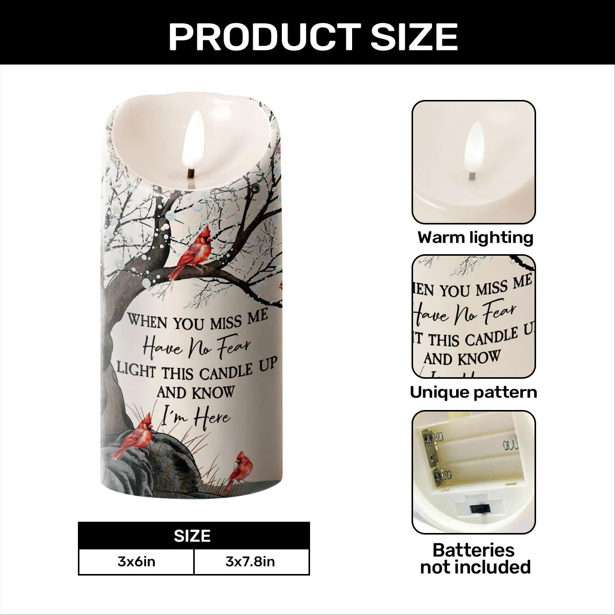 Presence Through Light Message - Personalized Flameless LED Candle - Image 4