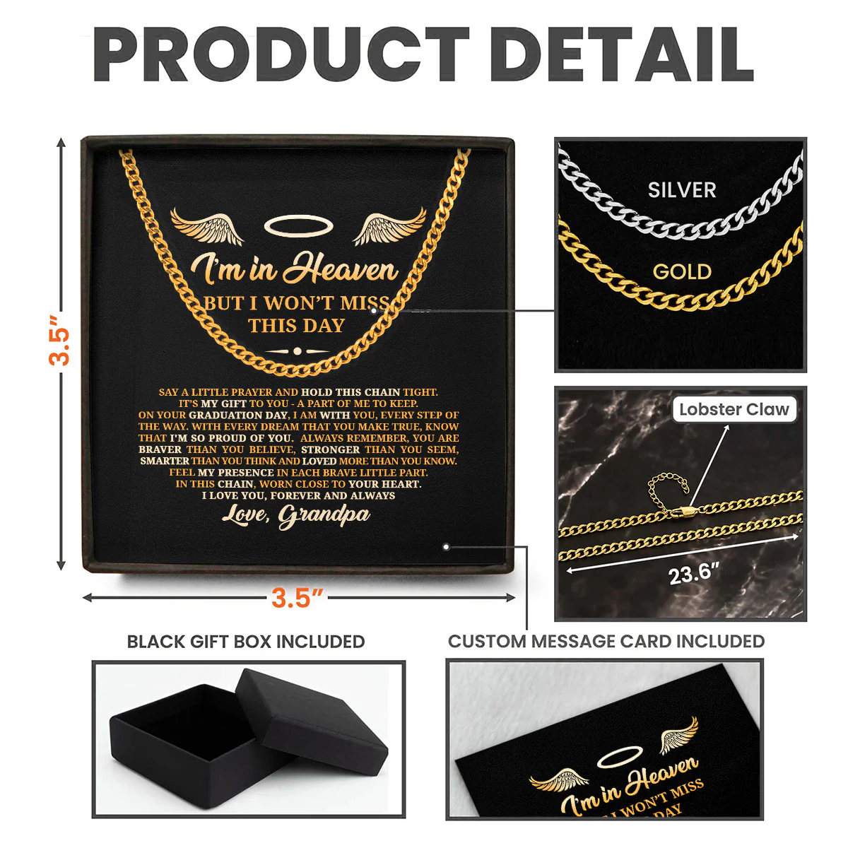 Pride From Heaven - Personalized Men's Cuban Link Chain - Image 6
