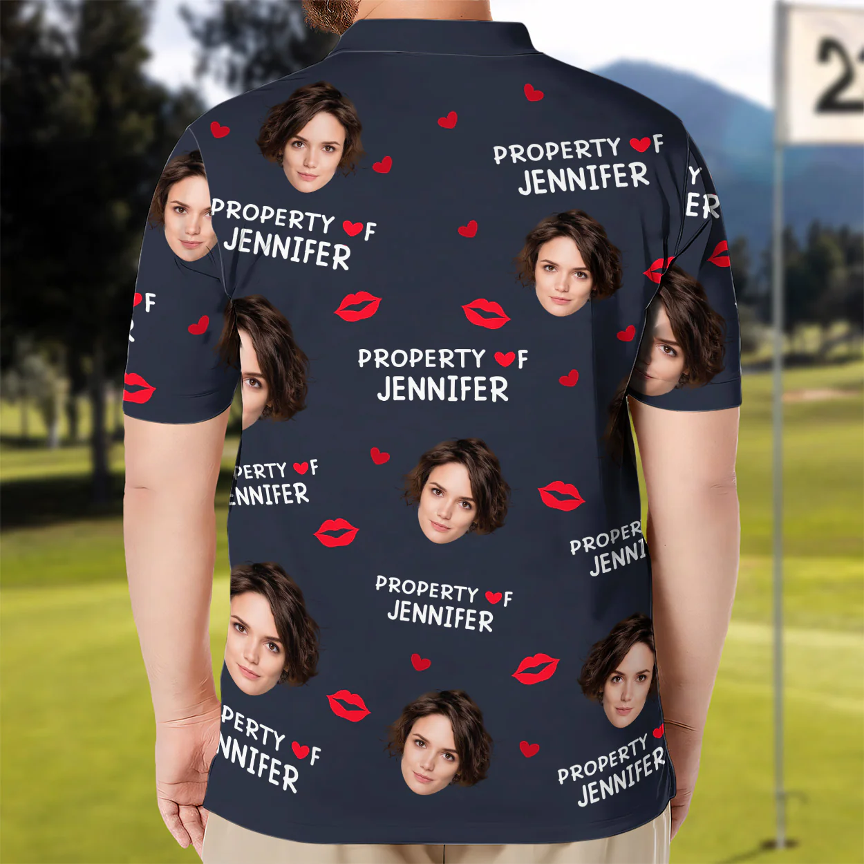 Property Of Funny Gift For Husband - Personalized Polo Shirt - Image 3