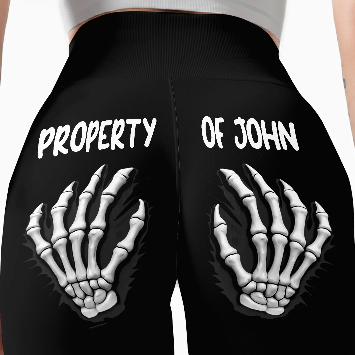 Property Of Skeleton Hand - Personalized Leggings