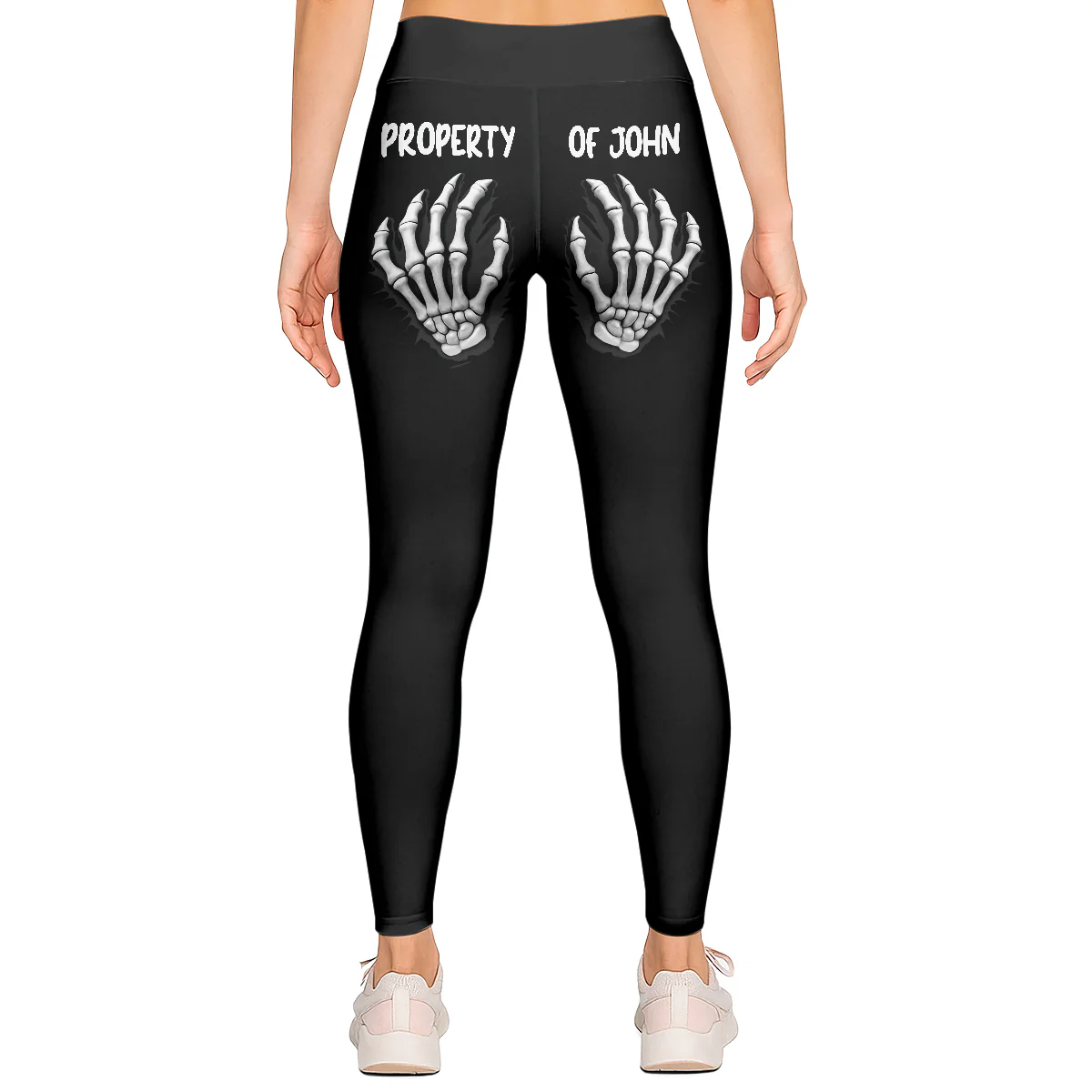 Property Of Skeleton Hand - Personalized Leggings - Image 2