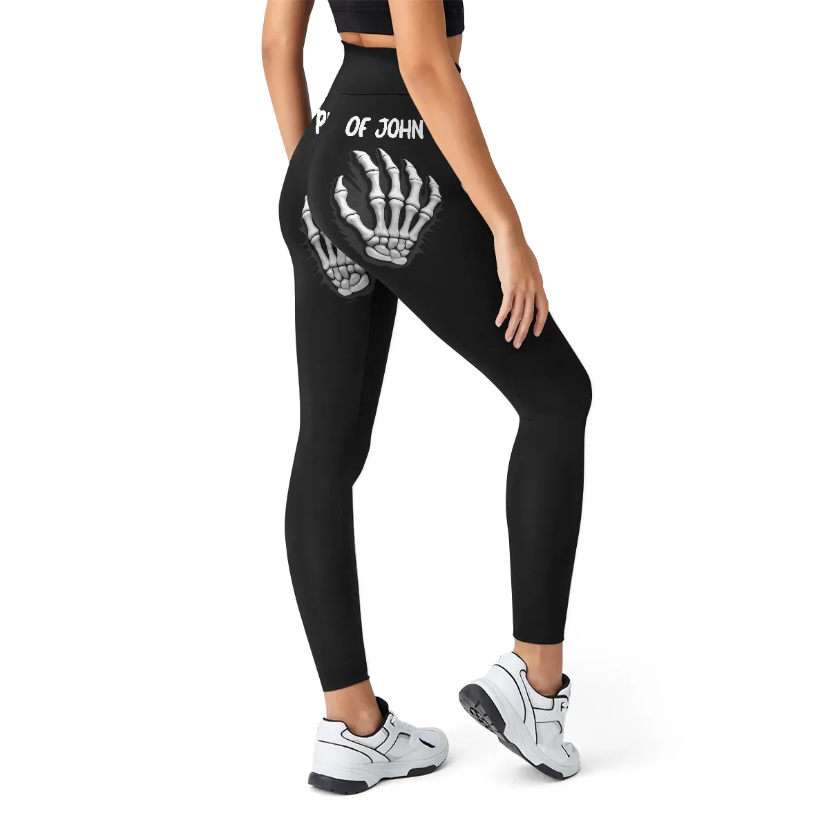 Property Of Skeleton Hand - Personalized Leggings - Image 4