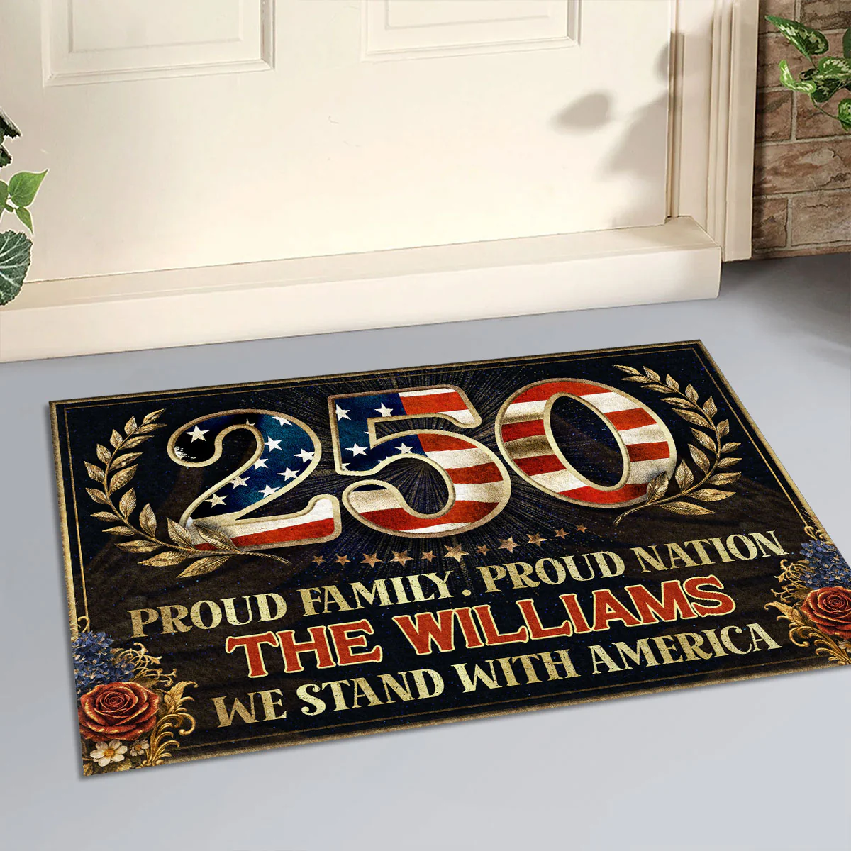 Proud Family. Proud Nation - Personalized Doormat - Image 3