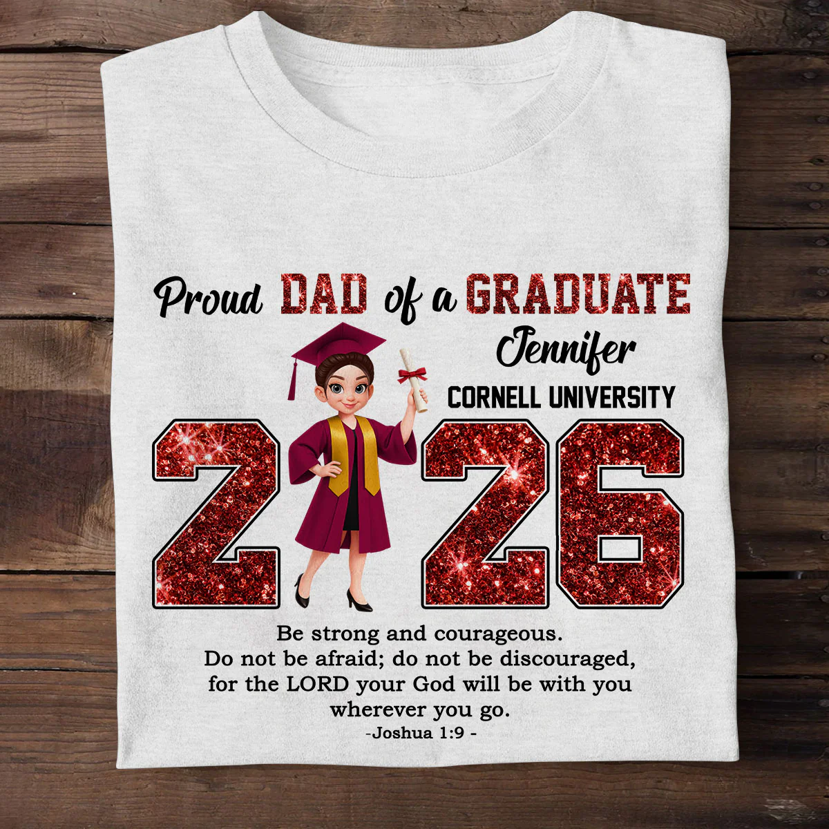 Proud Mom/Dad Of A Graduate - Personalized 2D Unisex T-shirt - Image 2