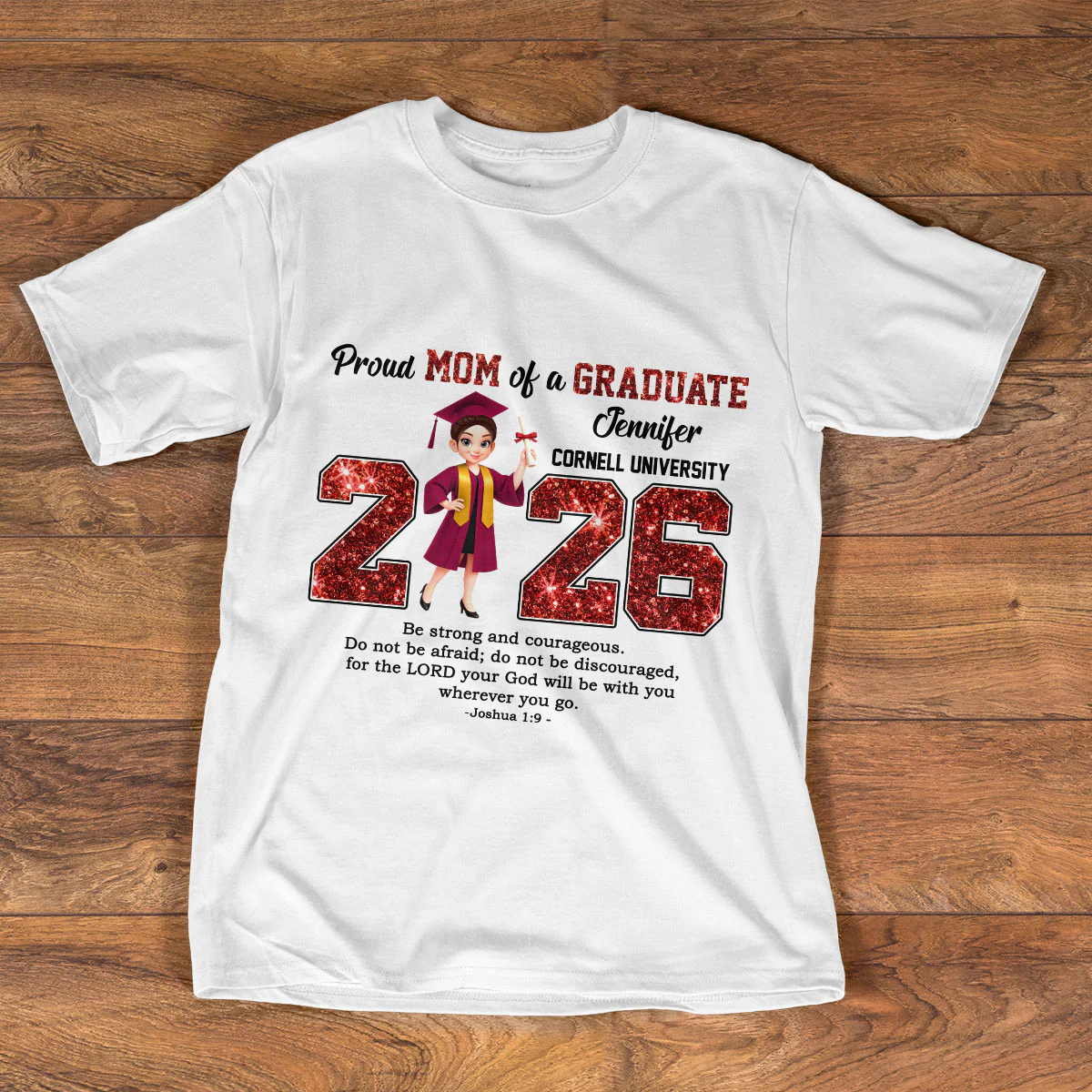 Proud Mom/Dad Of A Graduate - Personalized 2D Unisex T-shirt - Image 3