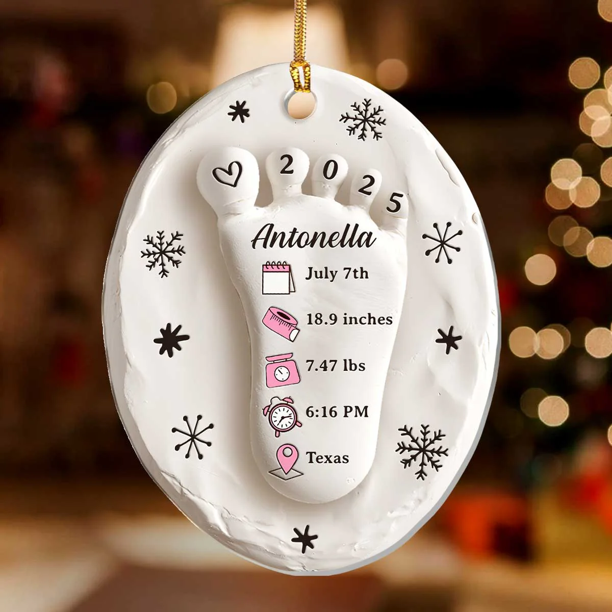 Pure Blessing - Personalized 1-Layer Acrylic Ornament - Image 4