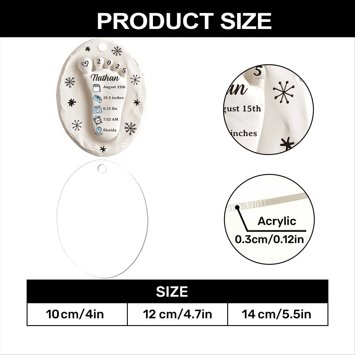 Pure Blessing - Personalized 1-Layer Acrylic Ornament - Image 7