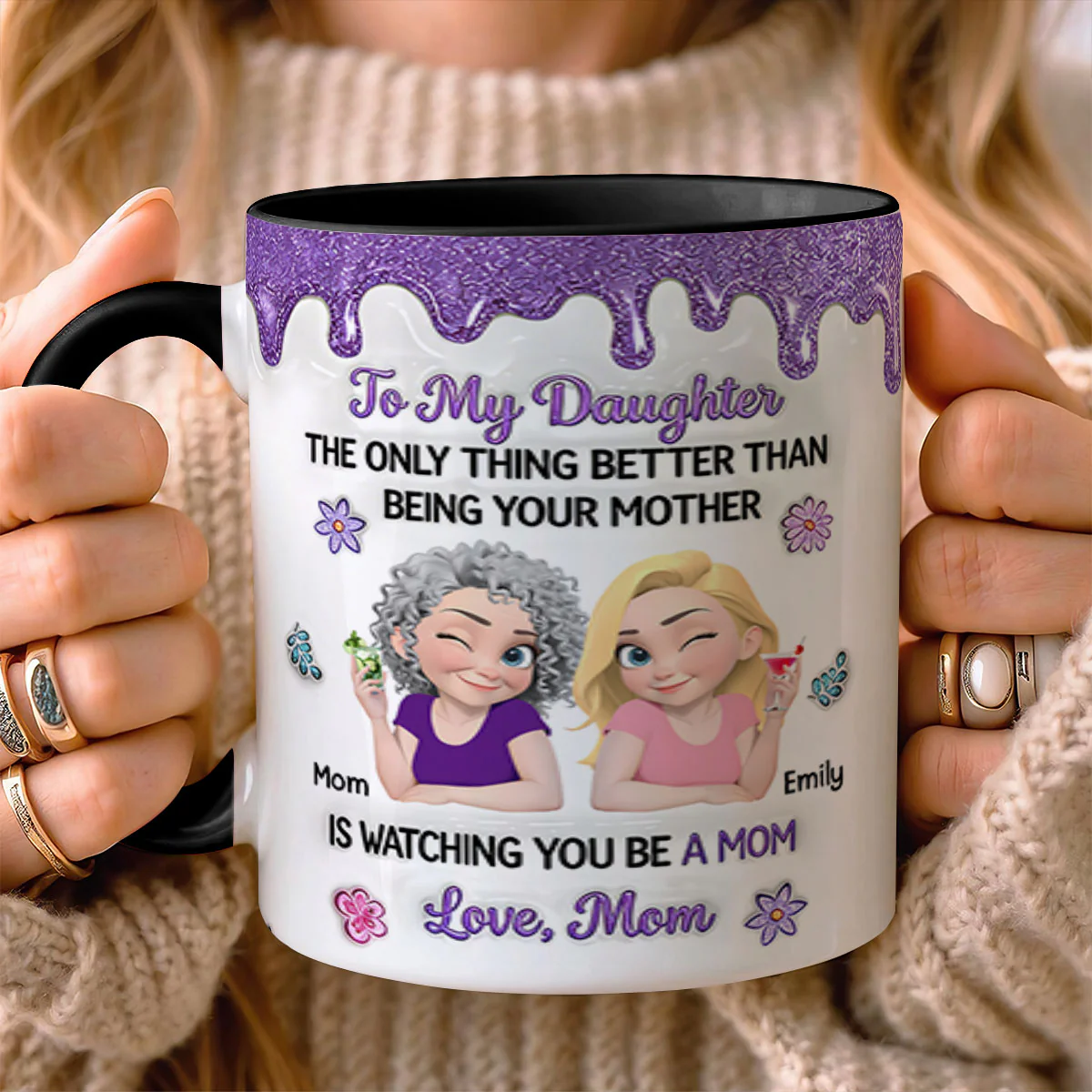 Purple Blink The Only Thing Better Than Being Your Mother - Personalized Accent Mug - Image 3