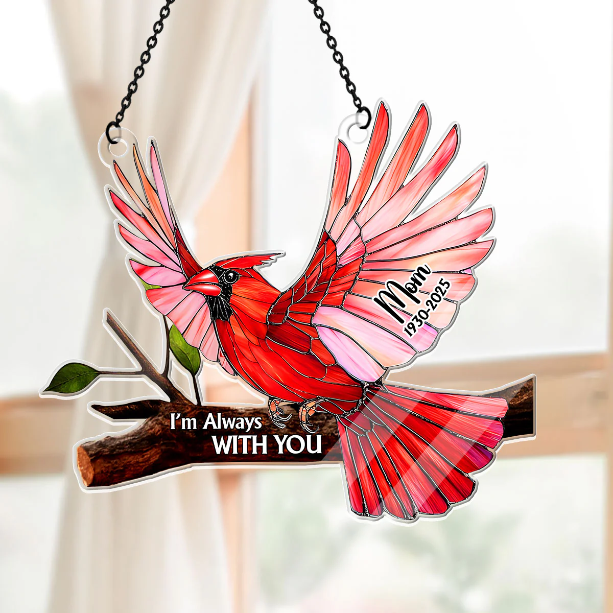 Radiant Birds & Flowers - Personalized Acrylic Suncatcher - Image 5