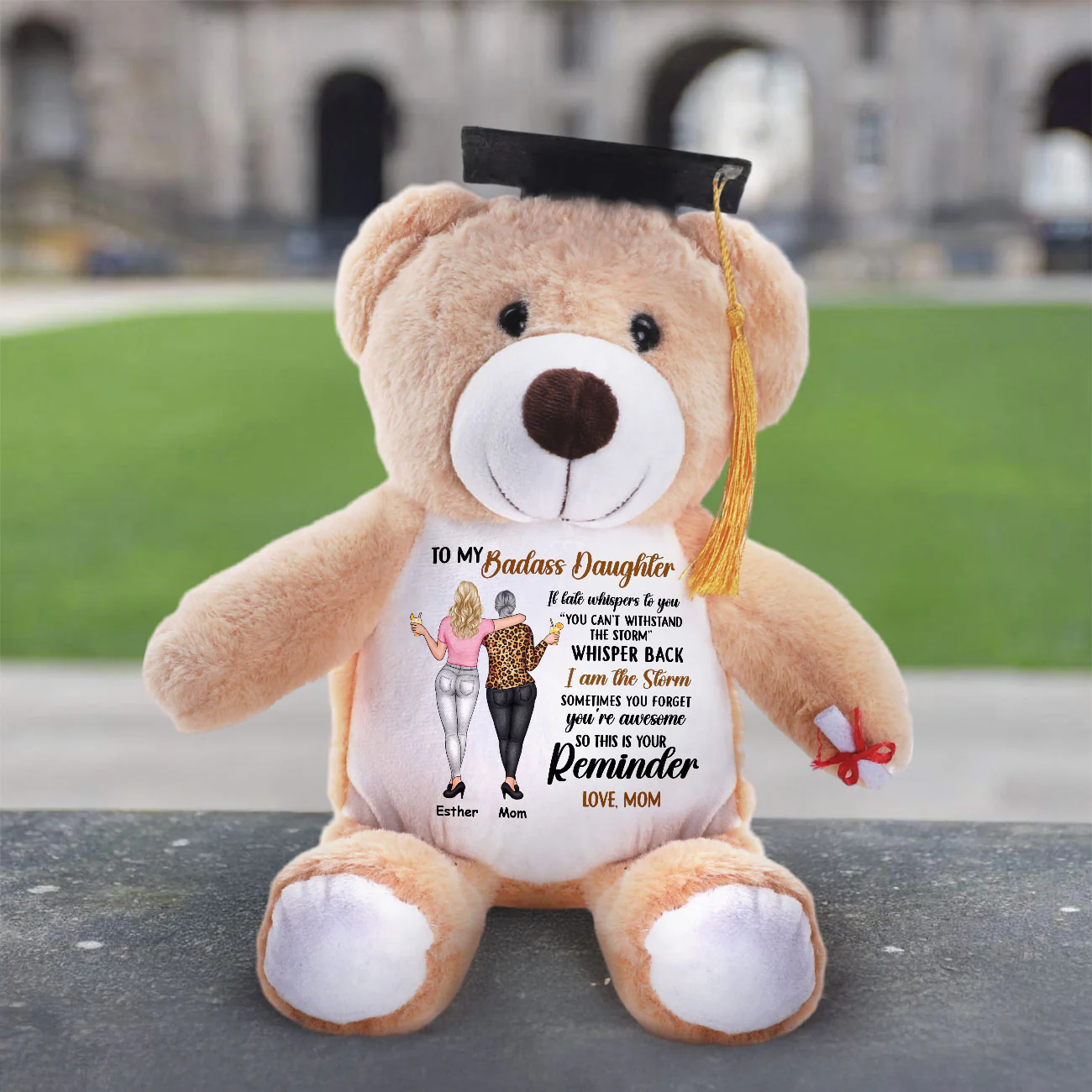 Remember You Are Awesome - Personalized Graduation Teddy Bear - Image 3