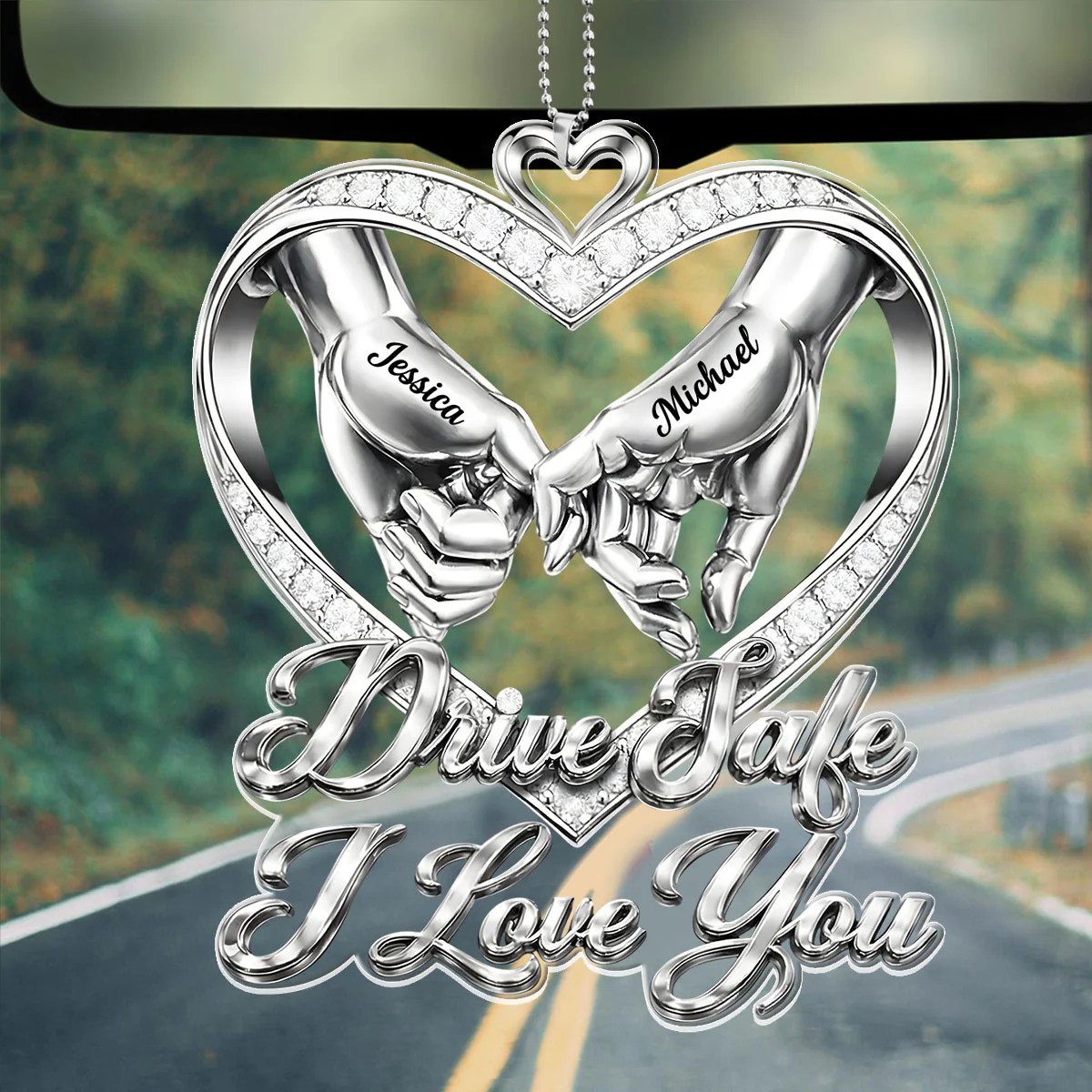 Roadside Love Reminder - Personalized Car Acrylic Hanging Ornament - Image 2