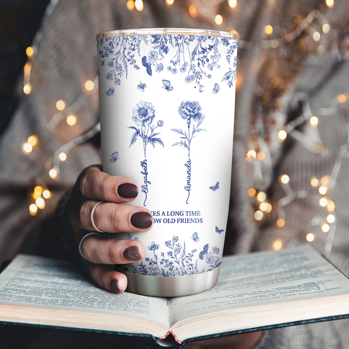 Rooted In True Friendship - Personalized Stainless Steel Tumbler - Image 3