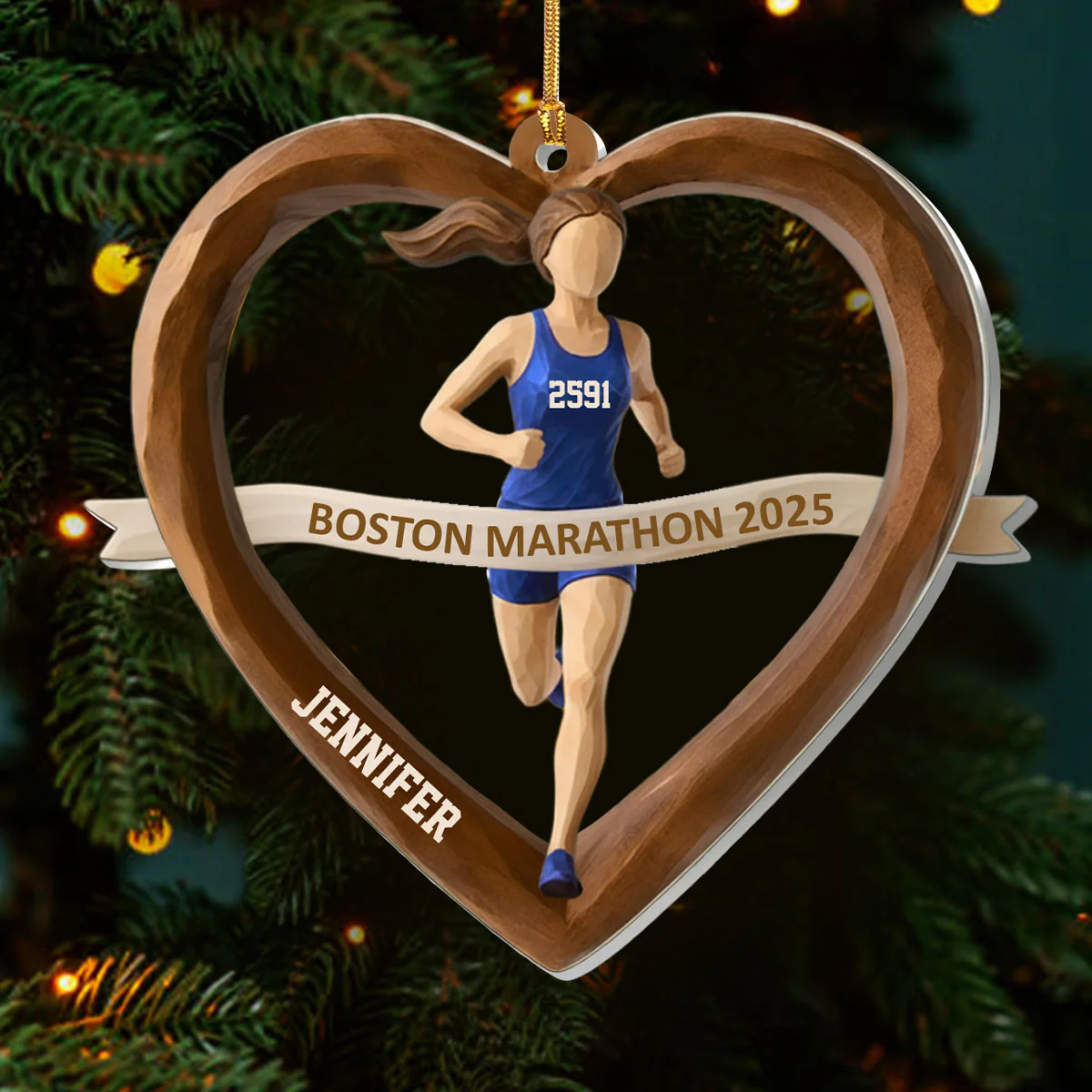 Run & Shine - Personalized 1-Layer Acrylic Ornament - Image 3