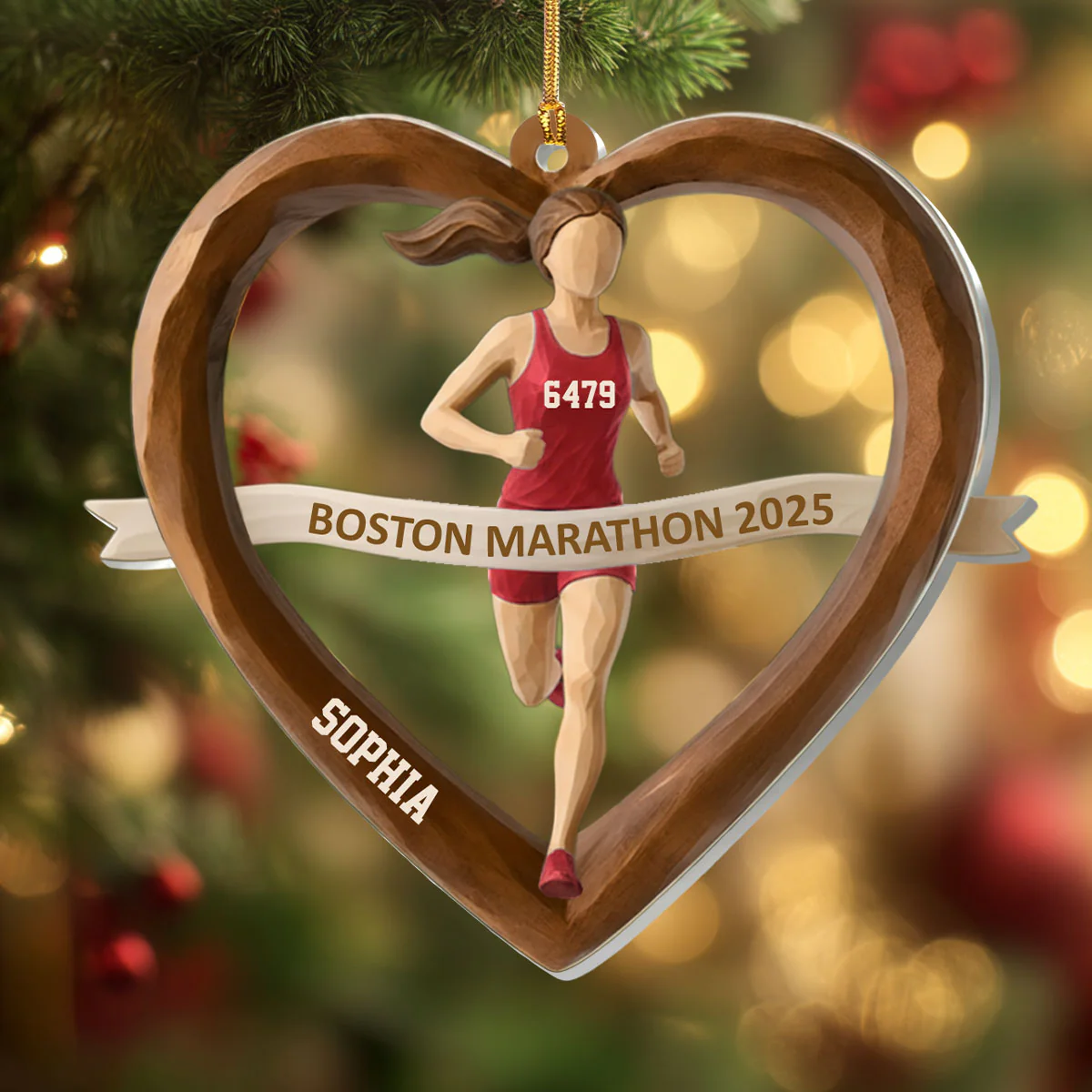 Run & Shine - Personalized 1-Layer Acrylic Ornament - Image 4