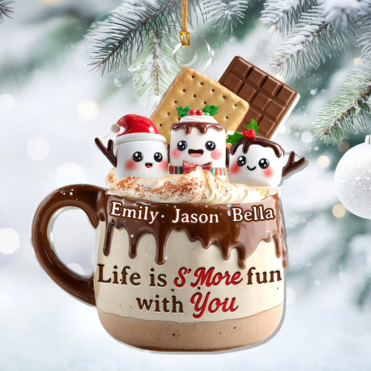S’More To Cherish - Personalized 1-Layer Acrylic Ornament - Image 2