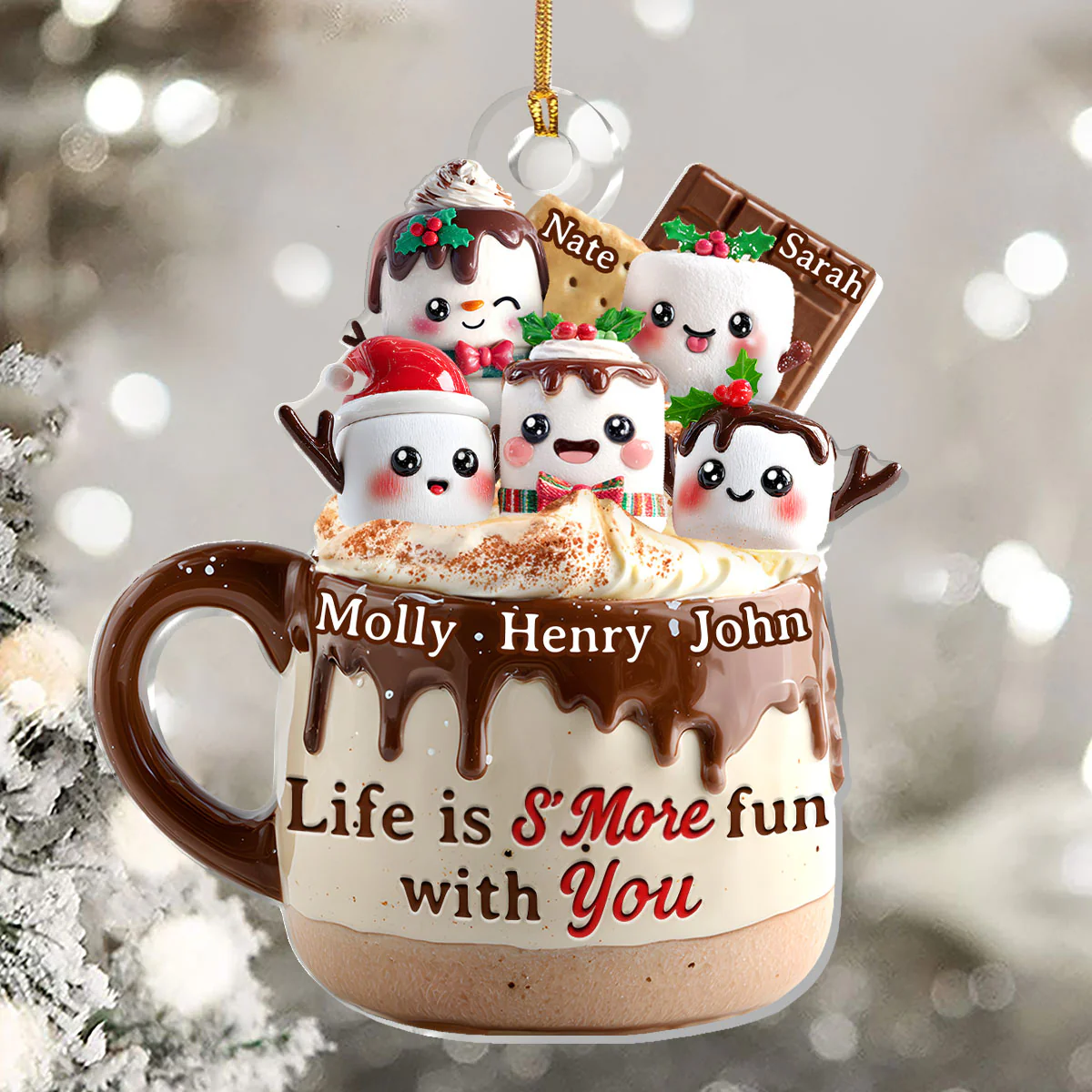 S’More To Cherish - Personalized 1-Layer Acrylic Ornament - Image 5