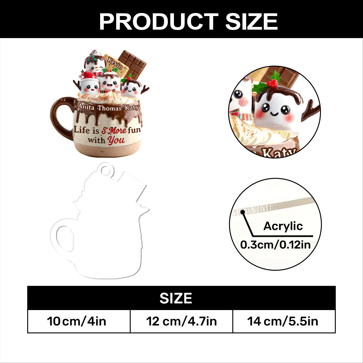 S’More To Cherish - Personalized 1-Layer Acrylic Ornament - Image 7