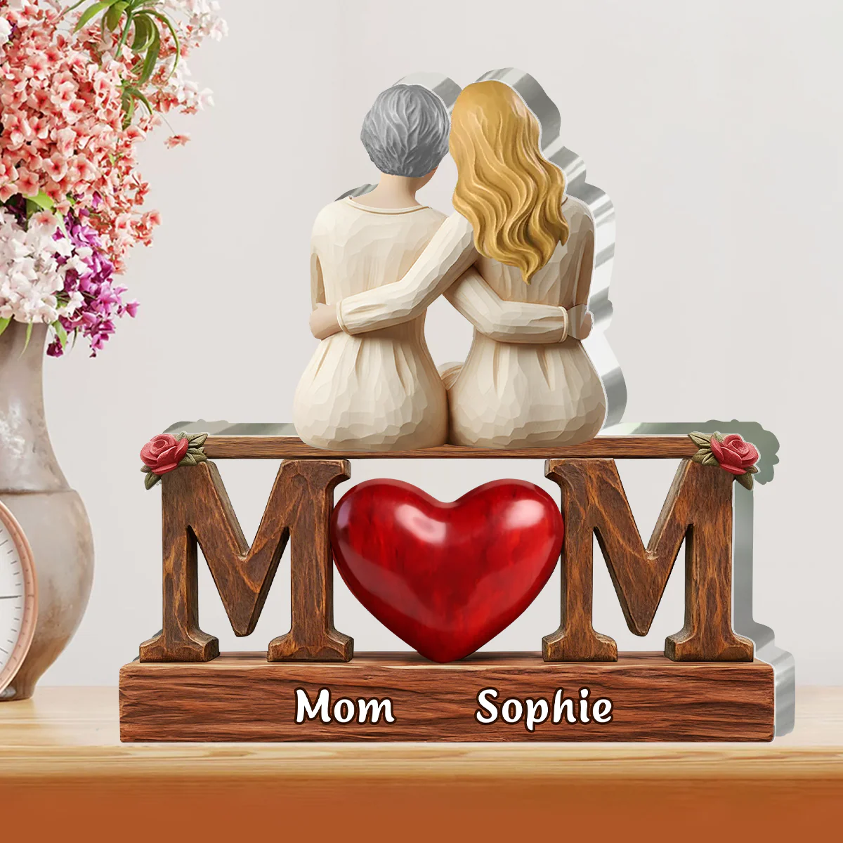 Safe In Mom Arms - Personalized Custom Shaped Acrylic Plaque - Image 2