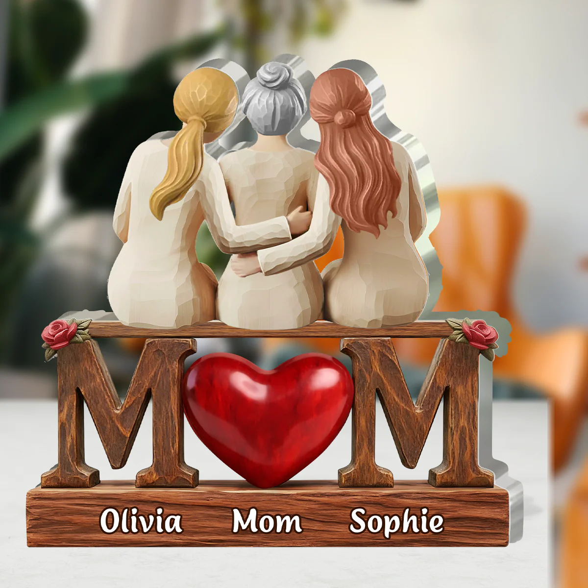 Safe In Mom Arms - Personalized Custom Shaped Acrylic Plaque - Image 3