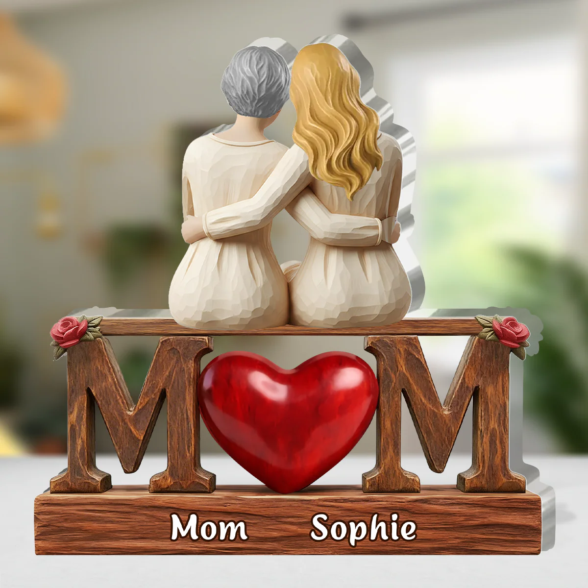 Safe In Mom Arms - Personalized Custom Shaped Acrylic Plaque - Image 4
