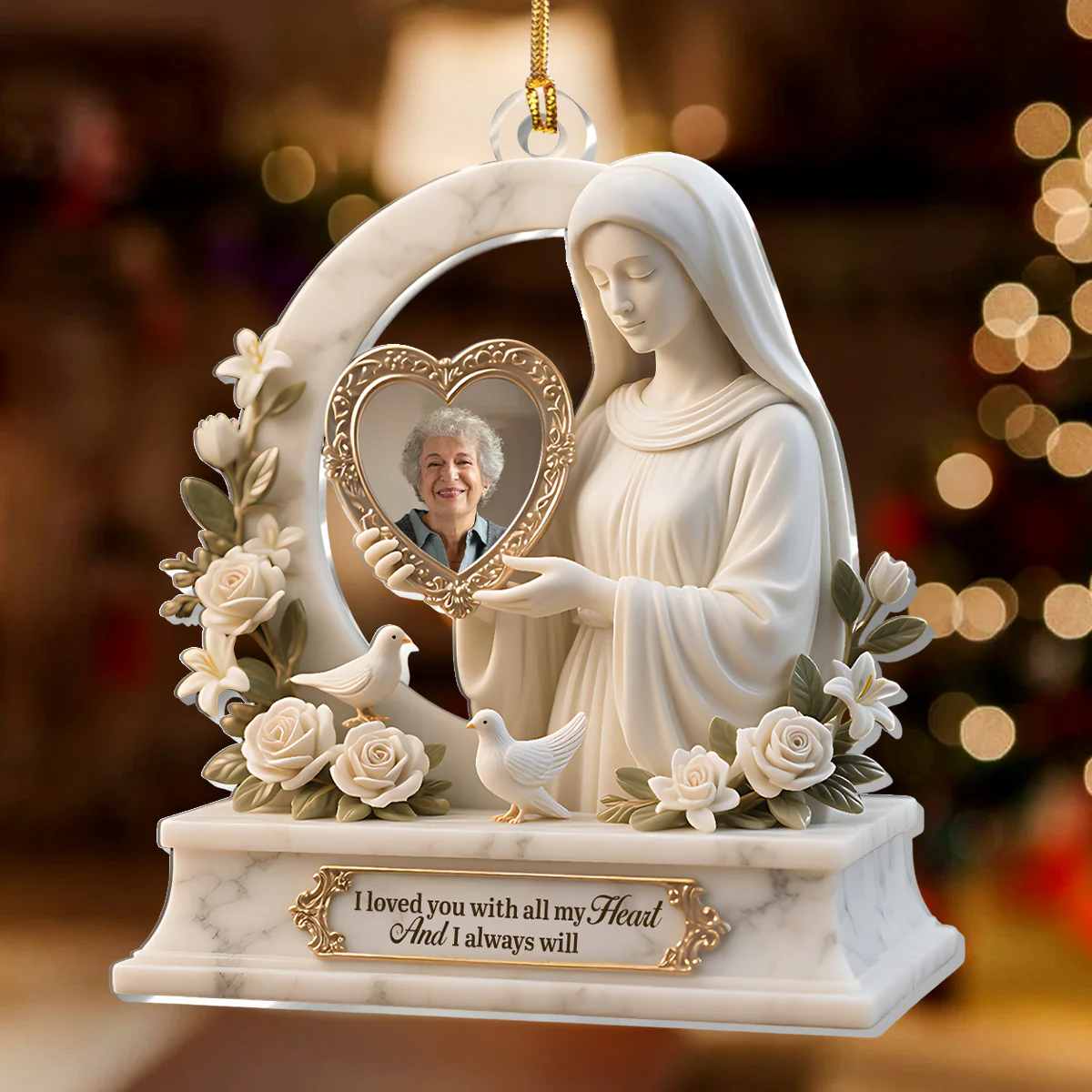 Safe In The Arms Of Jesus - Personalized 1-Layer Acrylic Ornament - Image 2