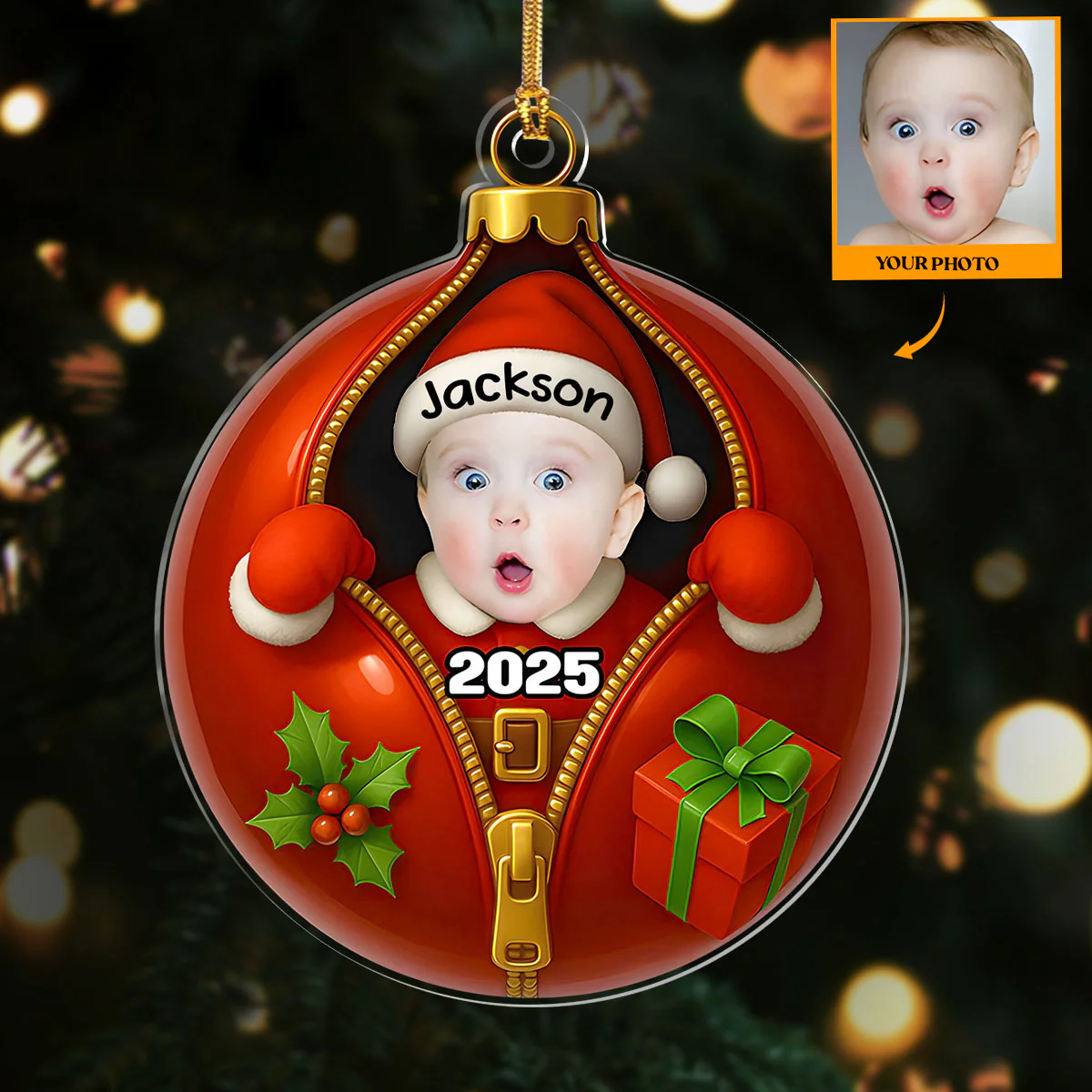 Santa Baby - Personalized 1-Layer Acrylic Ornament