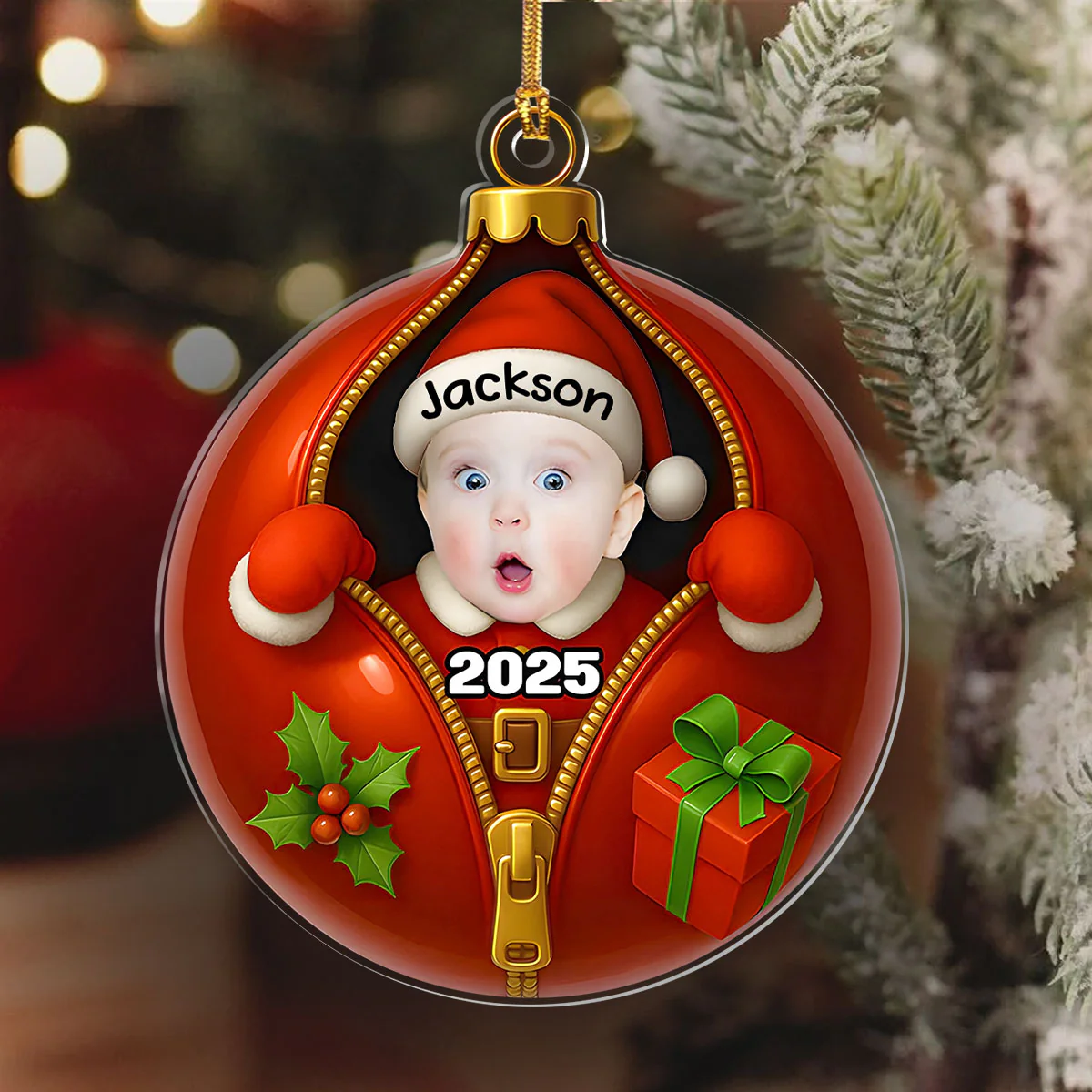 Santa Baby - Personalized 1-Layer Acrylic Ornament - Image 6