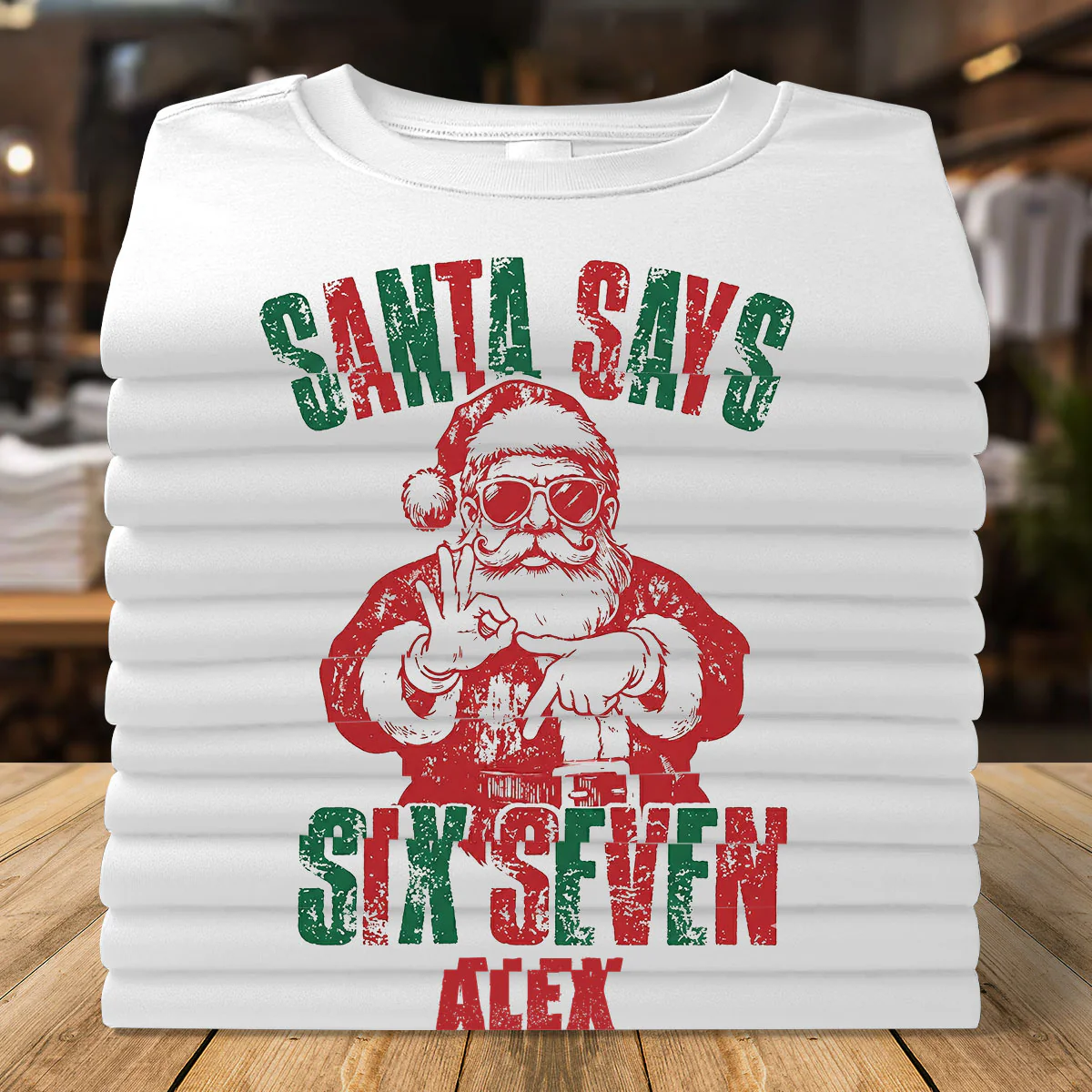 Santa Says Six Seven - Personalized 2D Unisex T-shirt - Image 2
