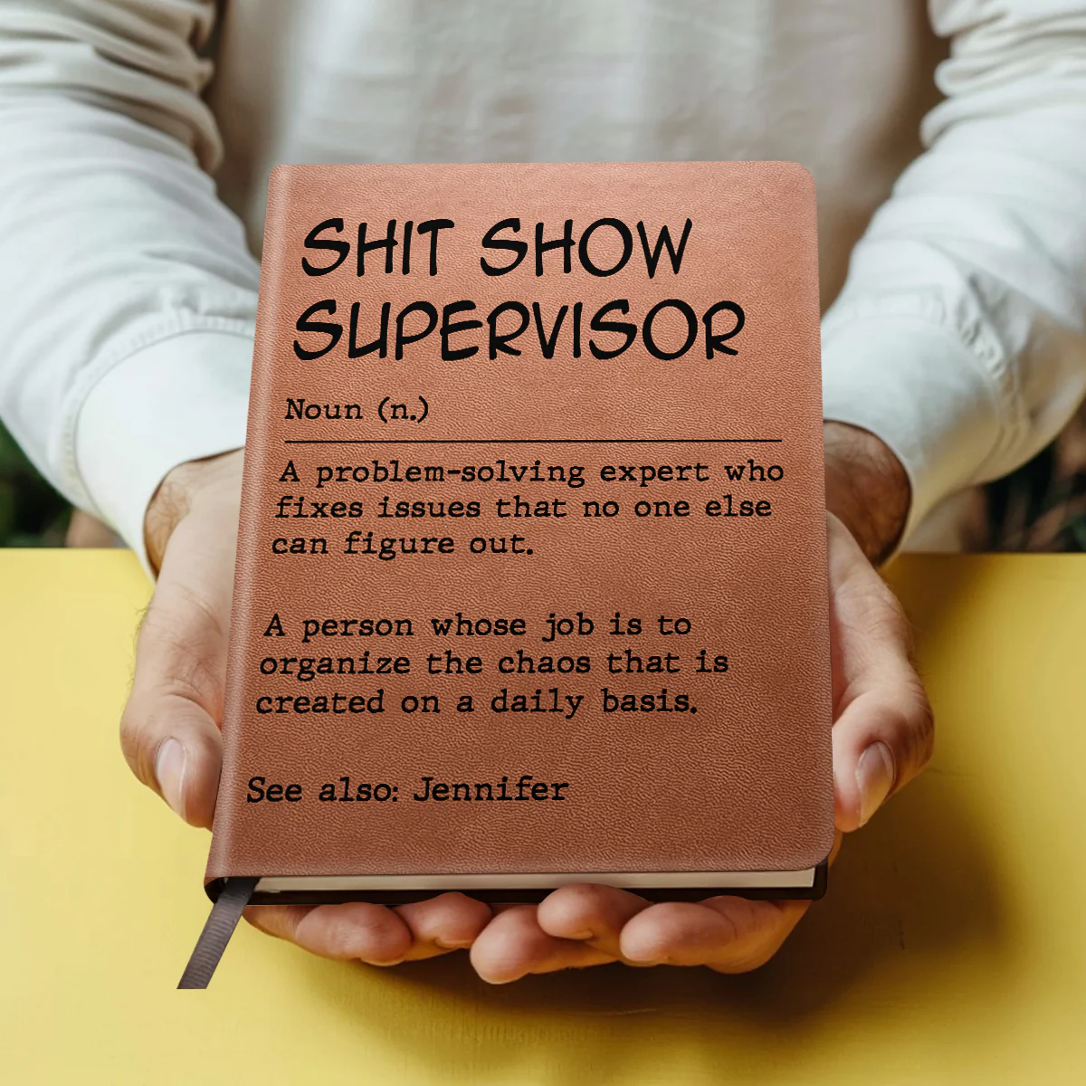 Sarcasm Workplace Dictionary - Personalized Leather Cover Notebook - Image 4