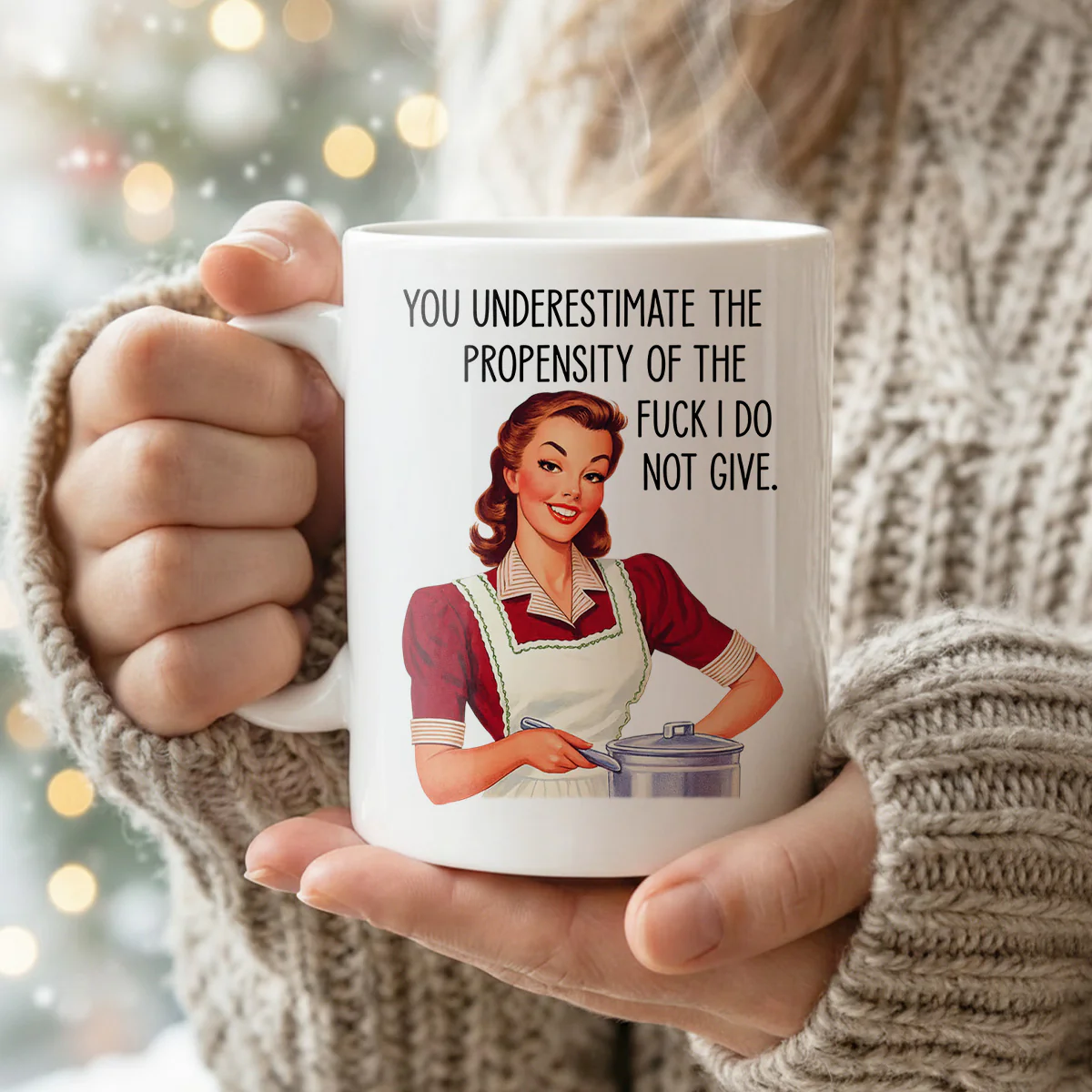 Sarcastic Retro White Elephant Gift - Personalized Ceramic Coffee Mug - Image 4
