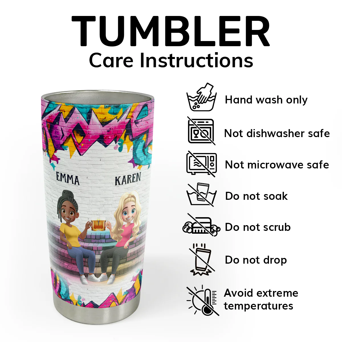 Sassy Soul Sisters - Personalized Stainless Steel Tumbler - Image 5