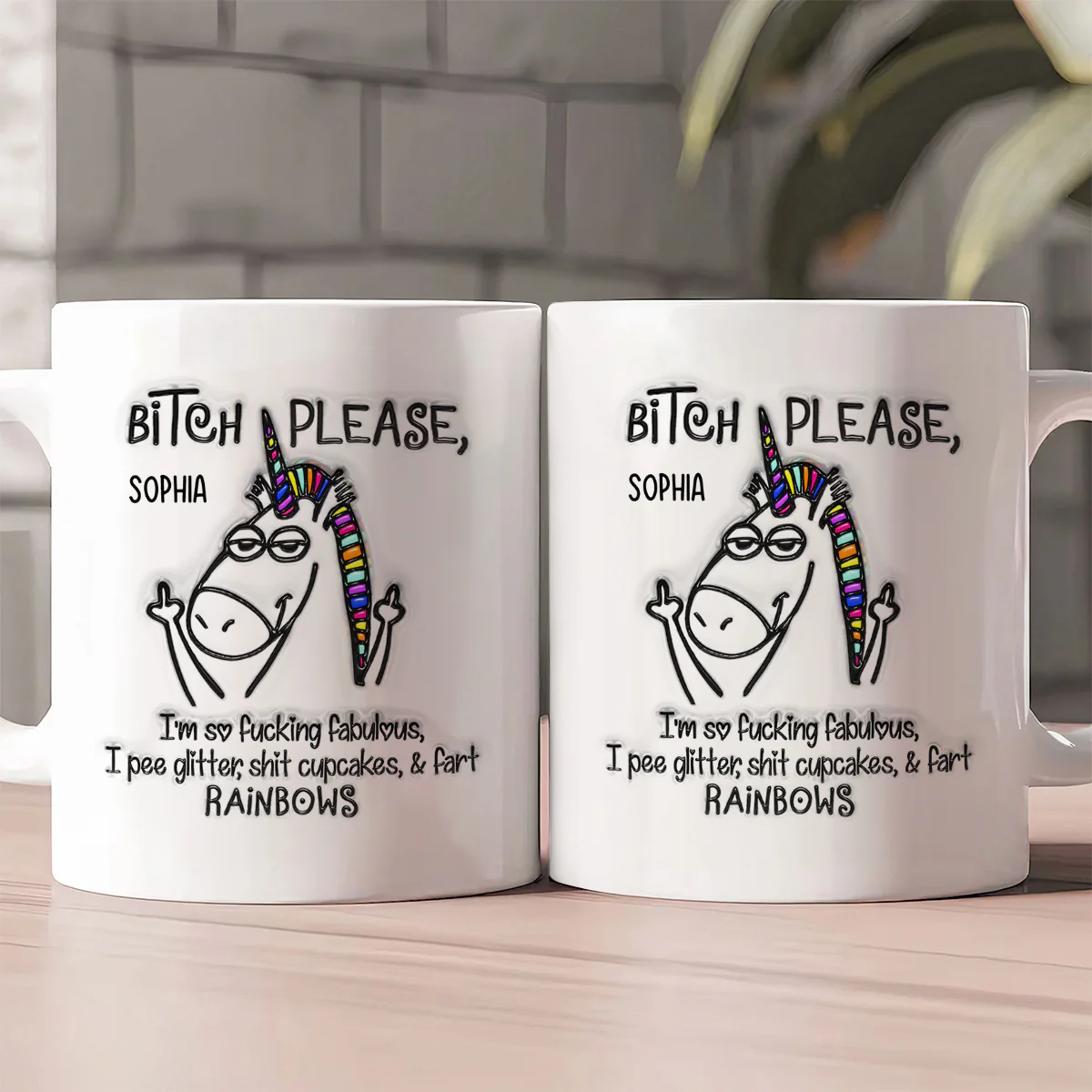 Sassy Unicorn - Personalized Ceramic Coffee Mug - Image 2