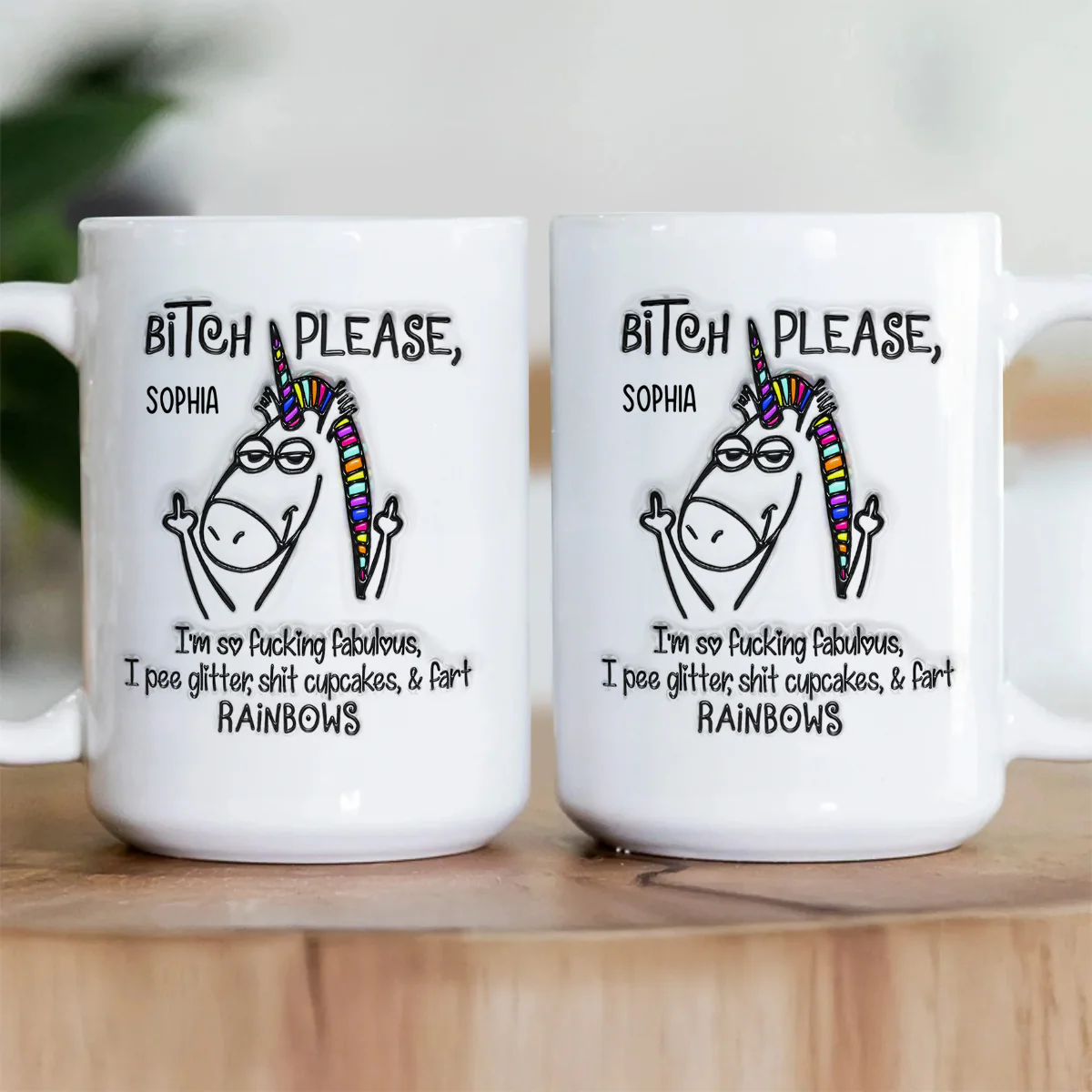 Sassy Unicorn - Personalized Ceramic Coffee Mug - Image 3