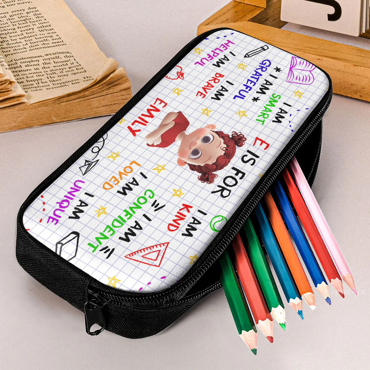 School Kid Affirmations - Personalized Pencil Case - Image 2