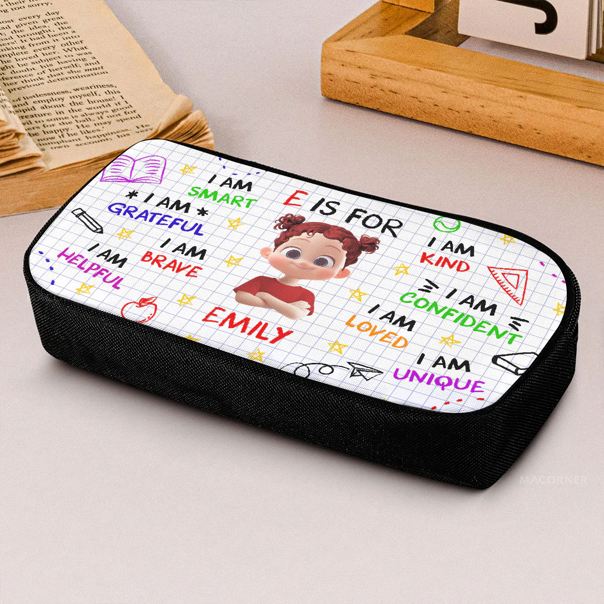 School Kid Affirmations - Personalized Pencil Case - Image 3