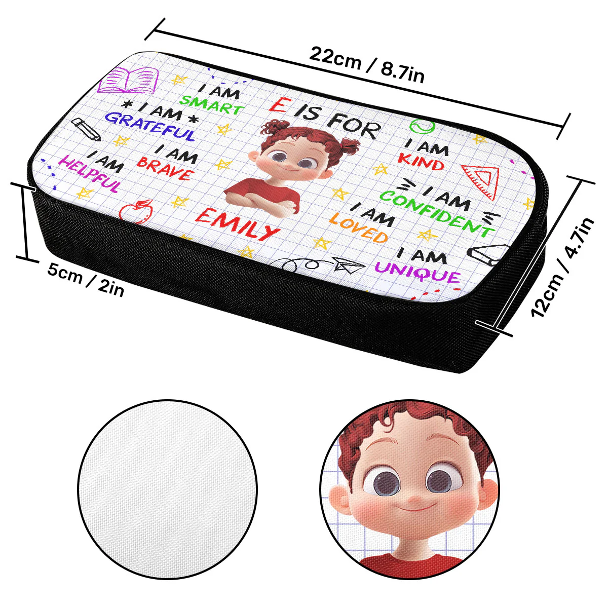 School Kid Affirmations - Personalized Pencil Case - Image 5
