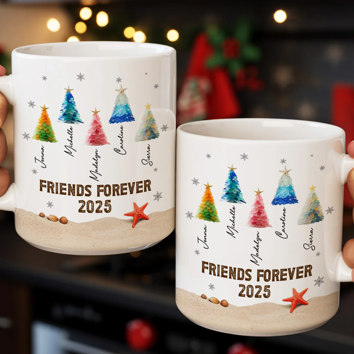Sea Glass Friendship Trees - Personalized Ceramic Coffee Mug - Image 2