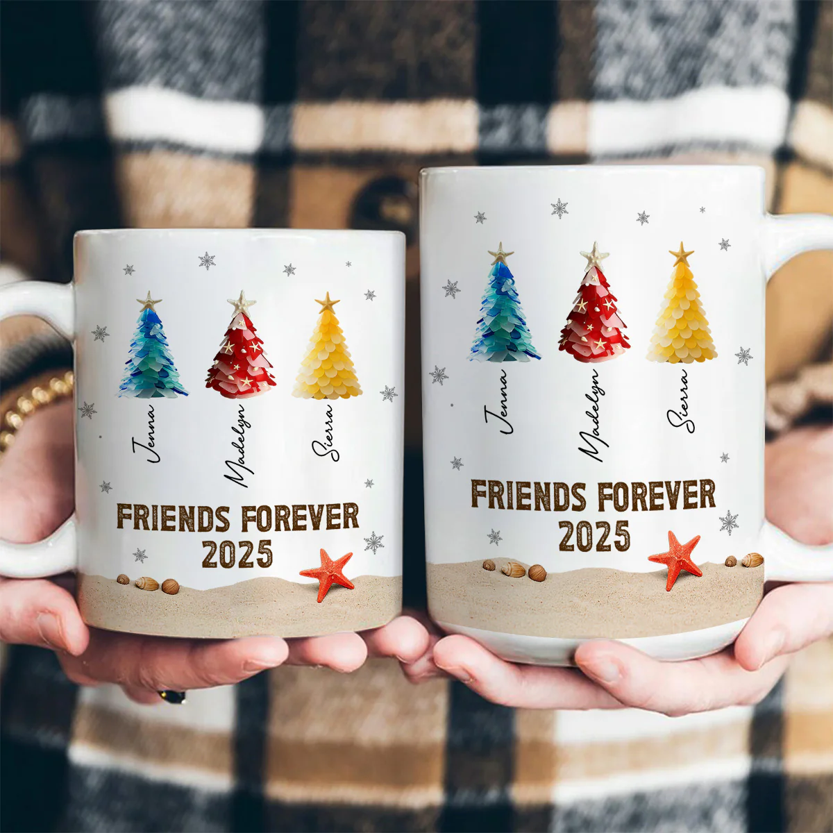 Sea Glass Friendship Trees - Personalized Ceramic Coffee Mug - Image 5