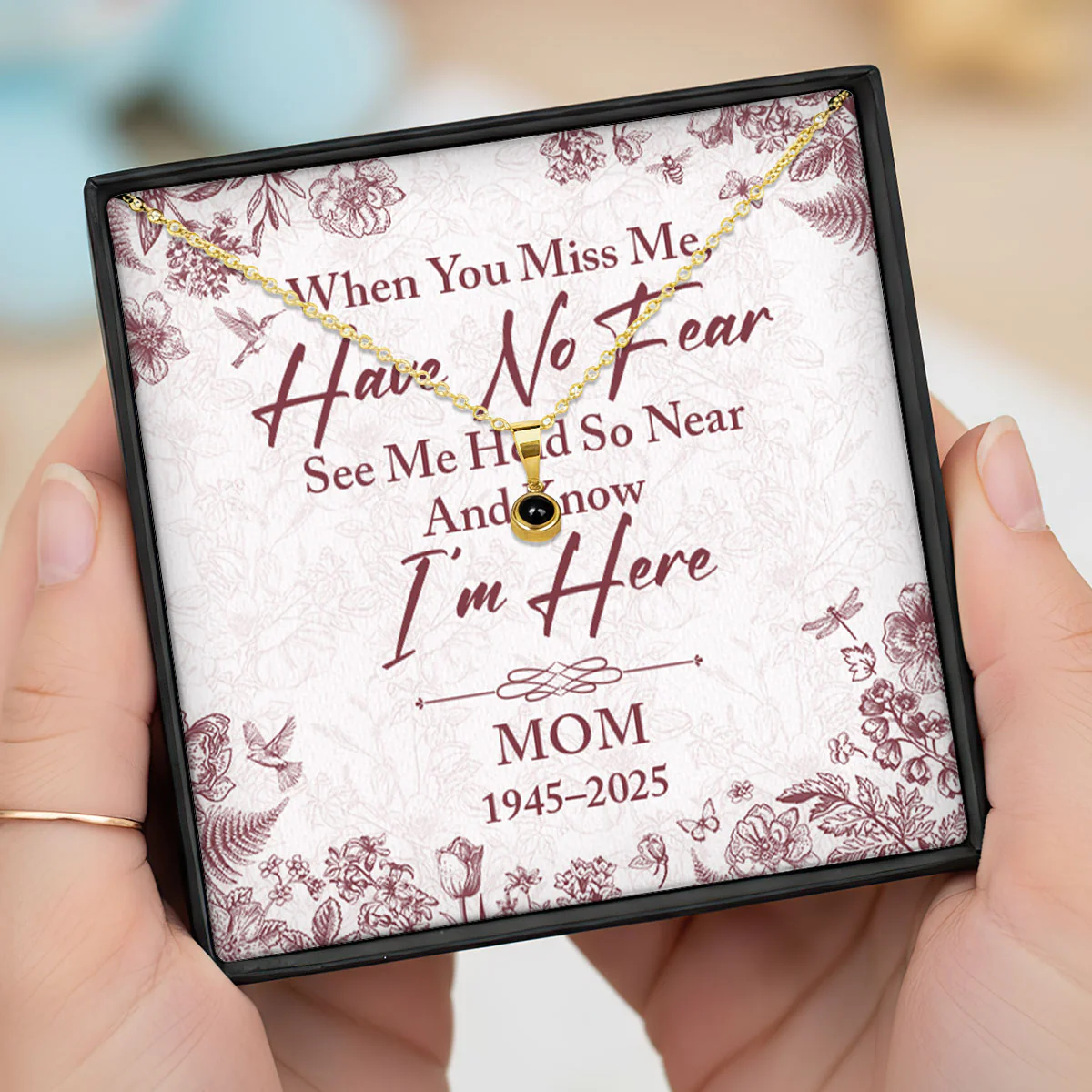 See Me Through Your Light And Know I'm Here - Personalized Photo Projection Necklace - Image 2