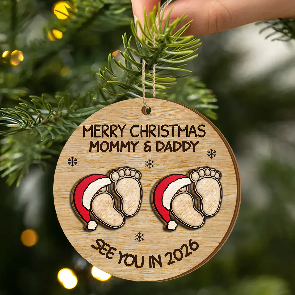 See You My Baby In 2026 - Personalized 2-Layered Wooden Ornament - Image 2