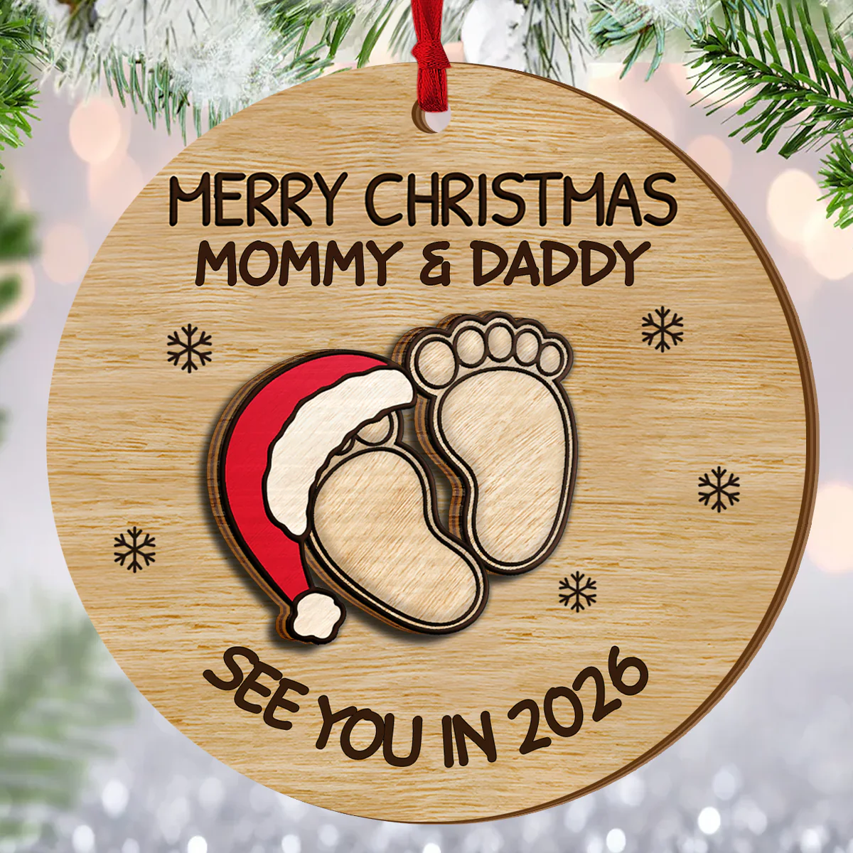 See You My Baby In 2026 - Personalized 2-Layered Wooden Ornament - Image 3