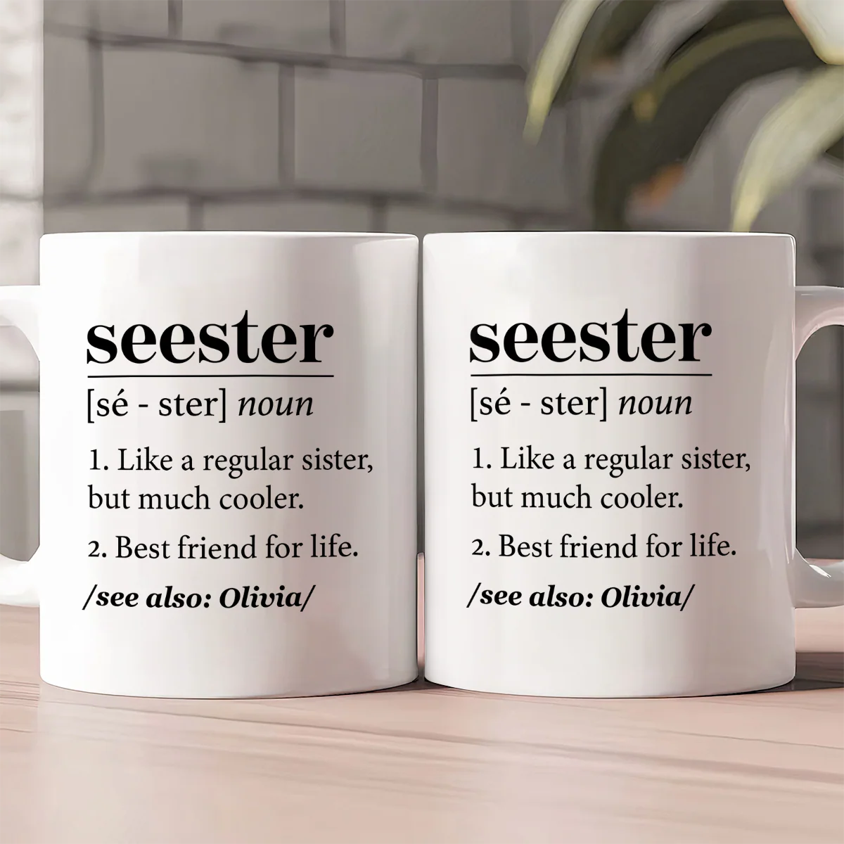 Seester Definition Gift For Sister - Personalized Ceramic Coffee Mug - Image 2